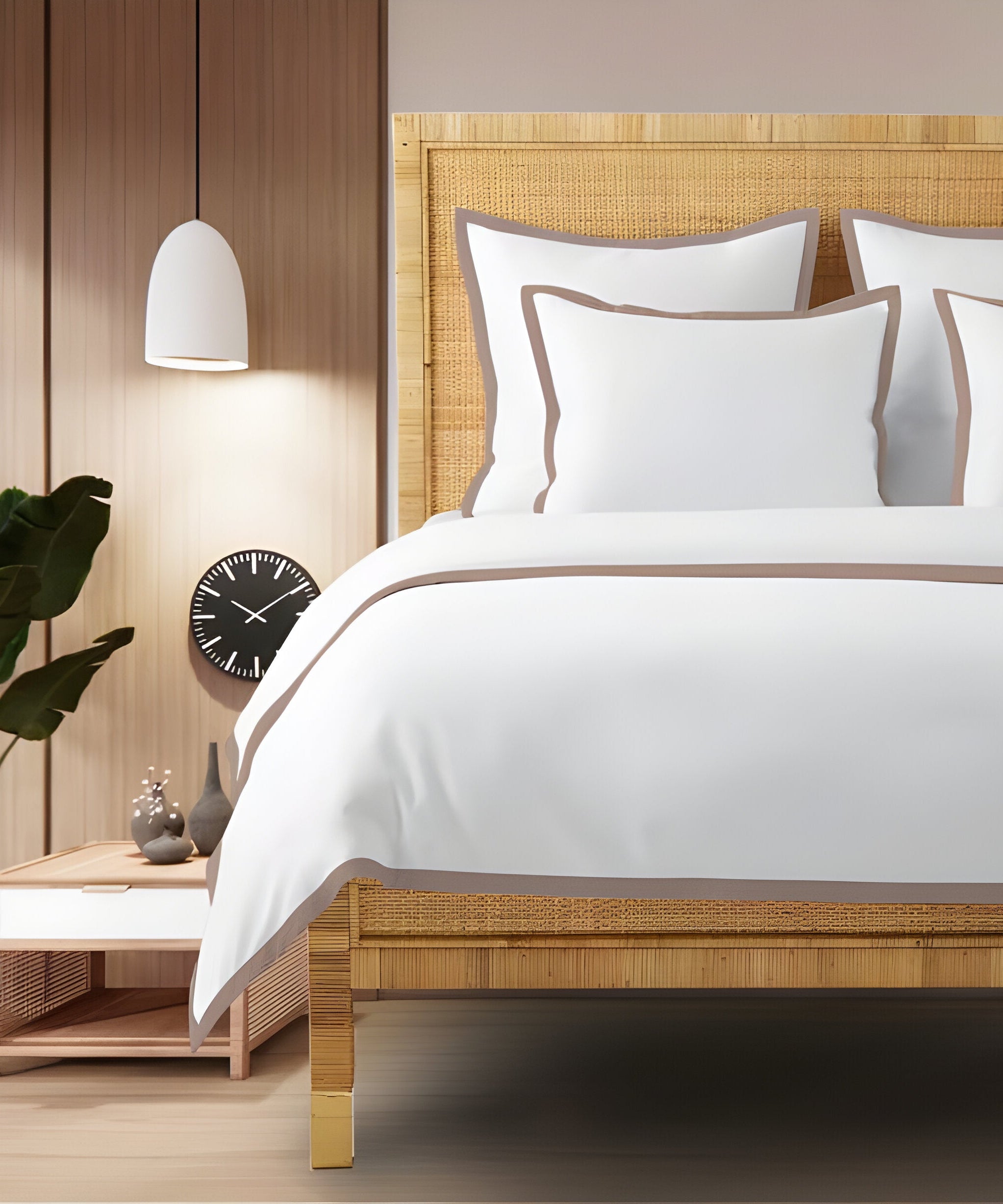 400TC Cotton Sateen Edge Border Frame Duvet Cover set