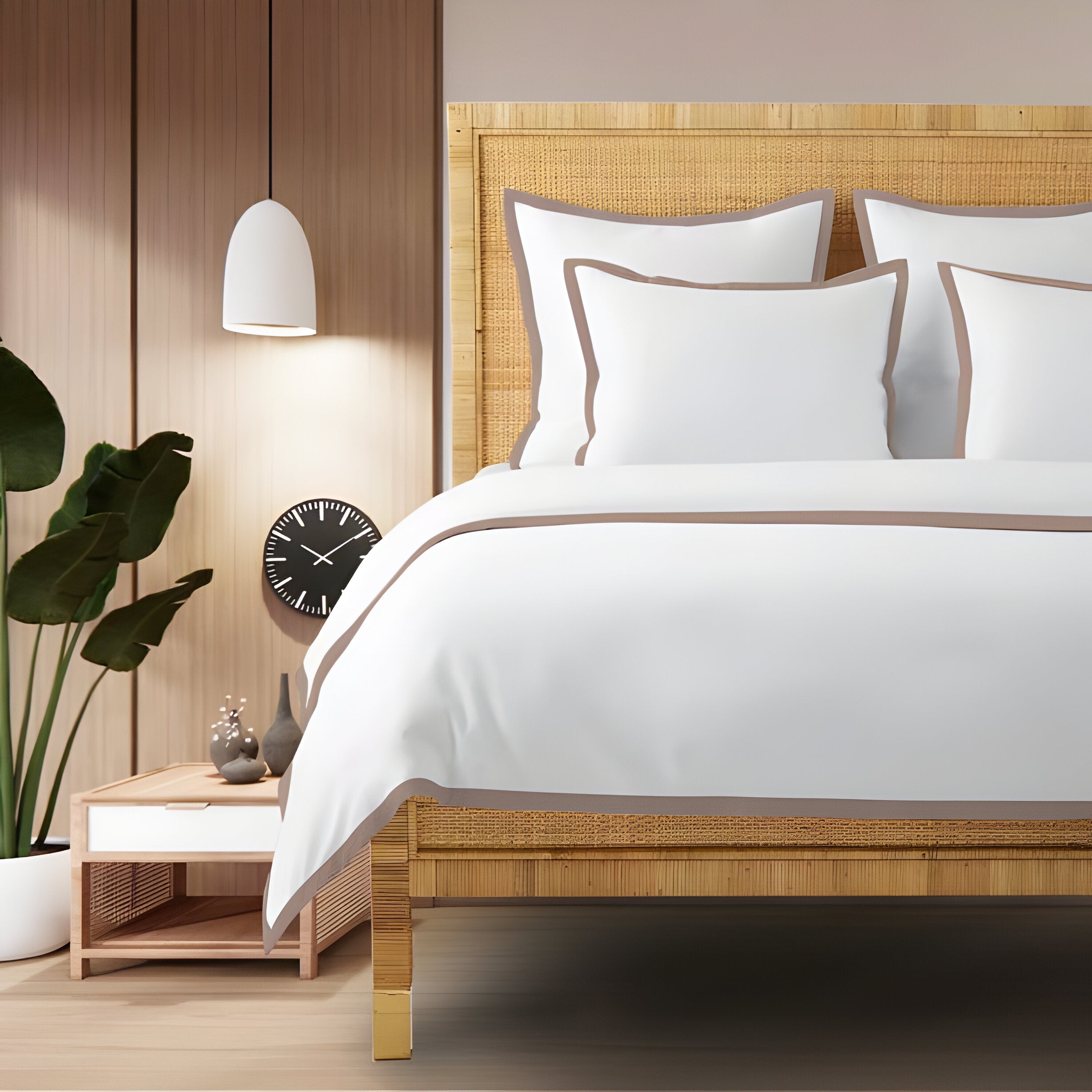 400TC Cotton Sateen Edge Border Frame Duvet Cover set