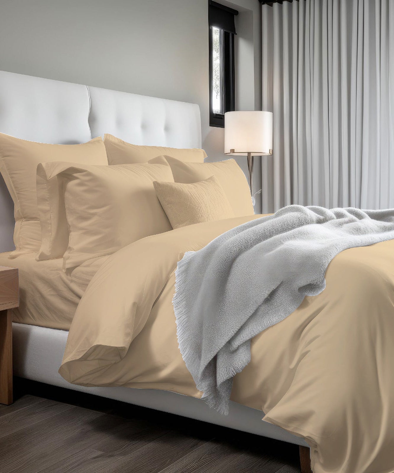400TC Cotton Sateen Solid Duvet Cover Set