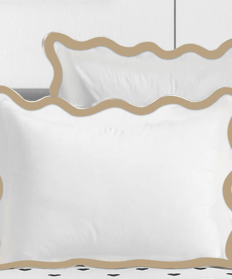 400TC Applique Scalloped Embroidery Cotton Duvet Cover Set