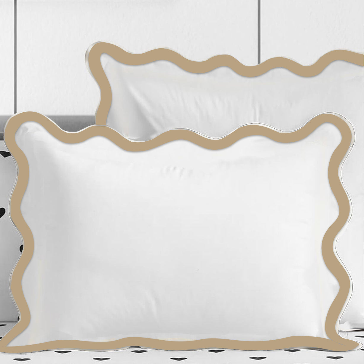 400TC Applique Scalloped Embroidery Cotton Duvet Cover Set