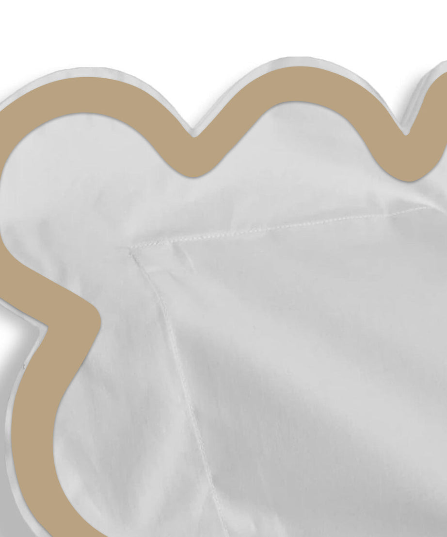 400TC Applique Scalloped Embroidery Cotton Duvet Cover Set