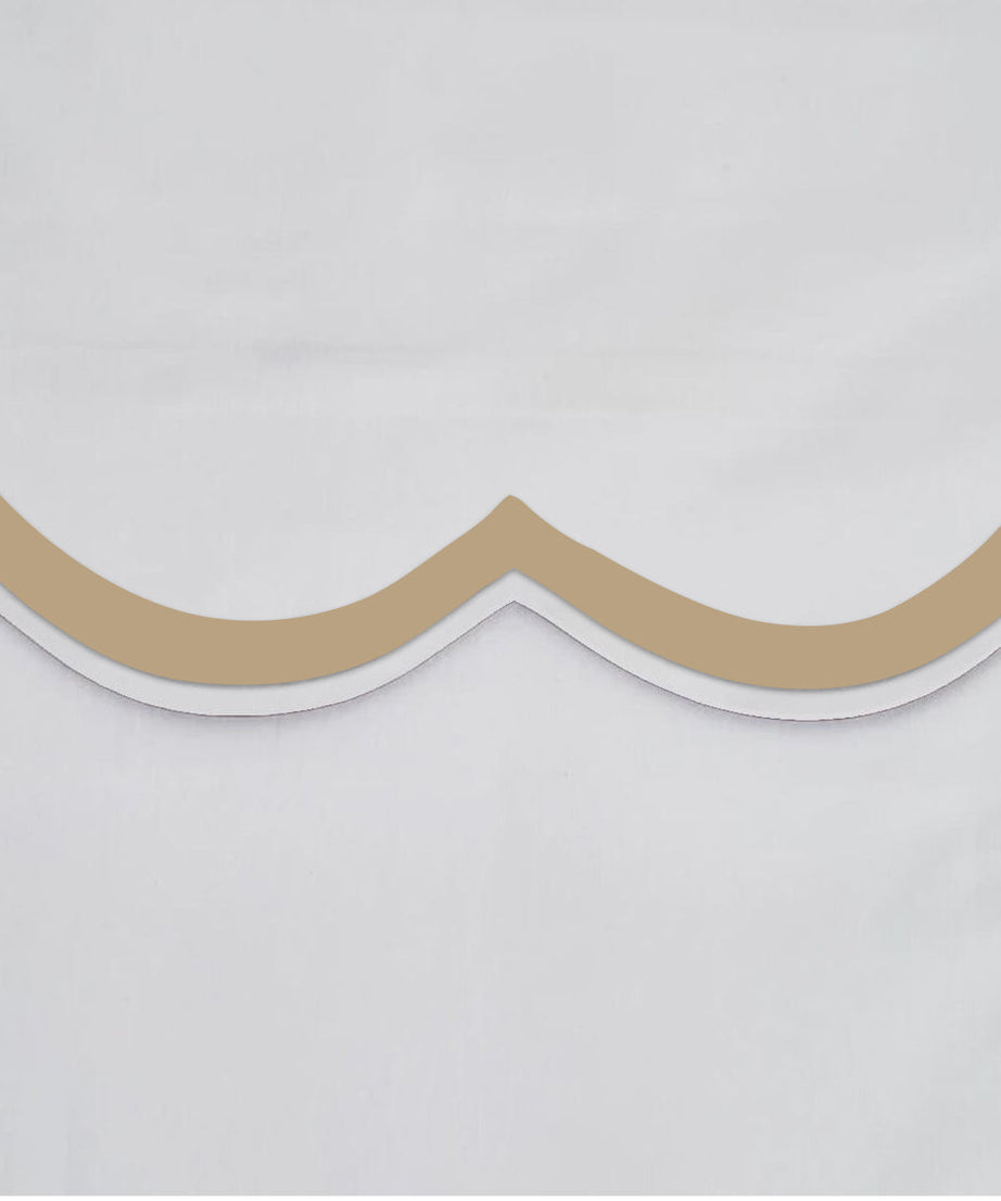 400TC Applique Scalloped Embroidery Cotton Duvet Cover Set