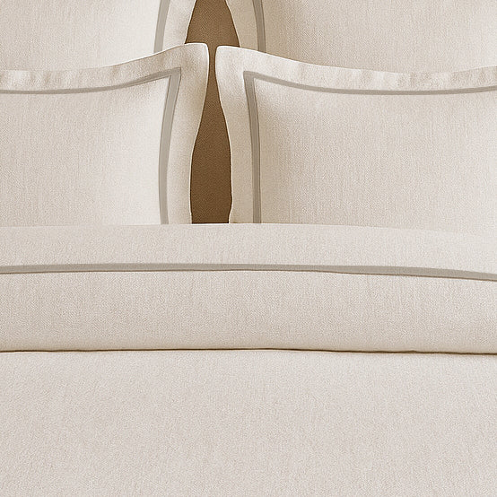 Linen Frame Trim Duvet Cover Set