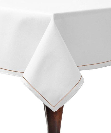 Single Embroidery Border Sateen Cotton Solid Table Cloth