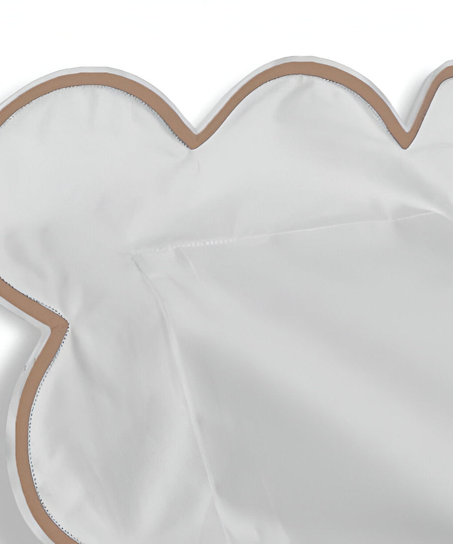 400TC Cotton Scallop Embroidery Sateen Solid Duvet Cover Set