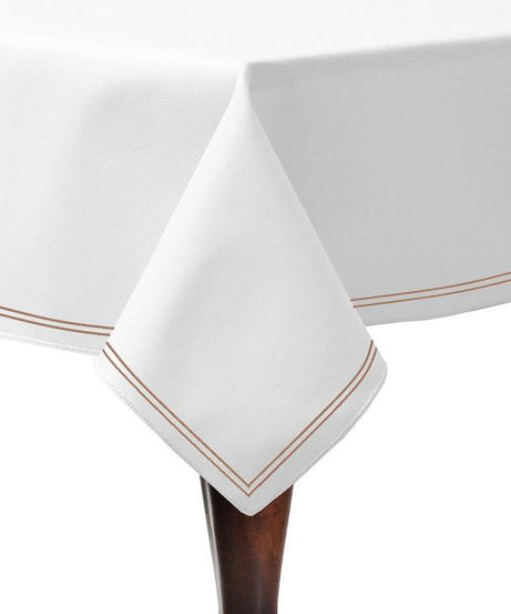 Double Embroidery Border Cotton Sateen Solid Table Cloth