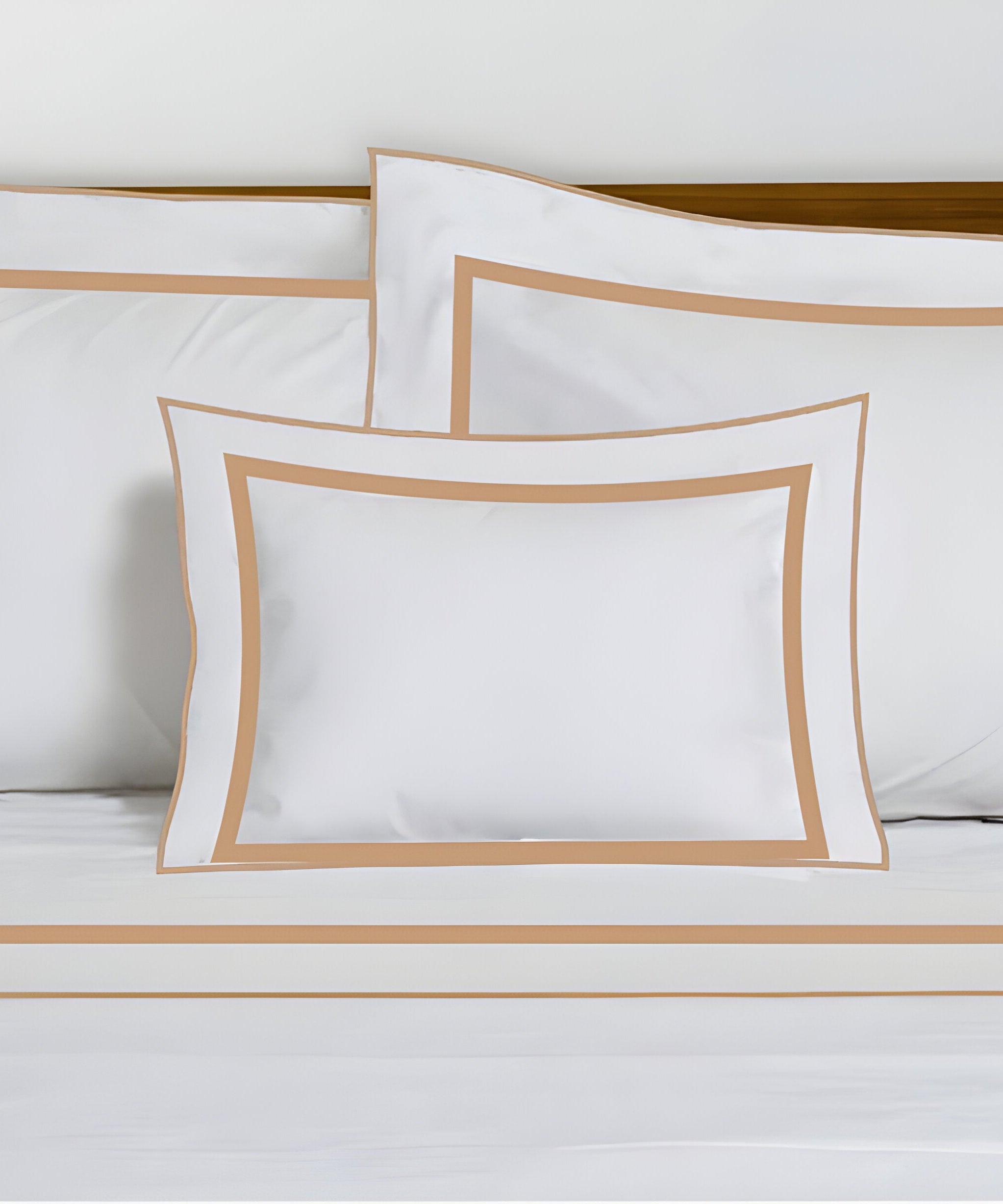 400TC Embroidery & Border Cotton Sateen Solid Duvet Cover Set