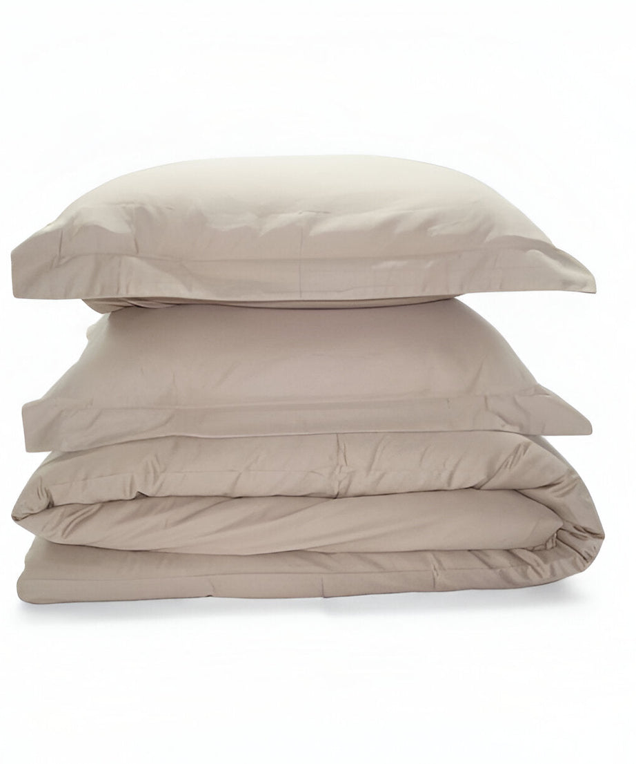 400TC Sateen Solid Cotton Round Duvet Cover Set