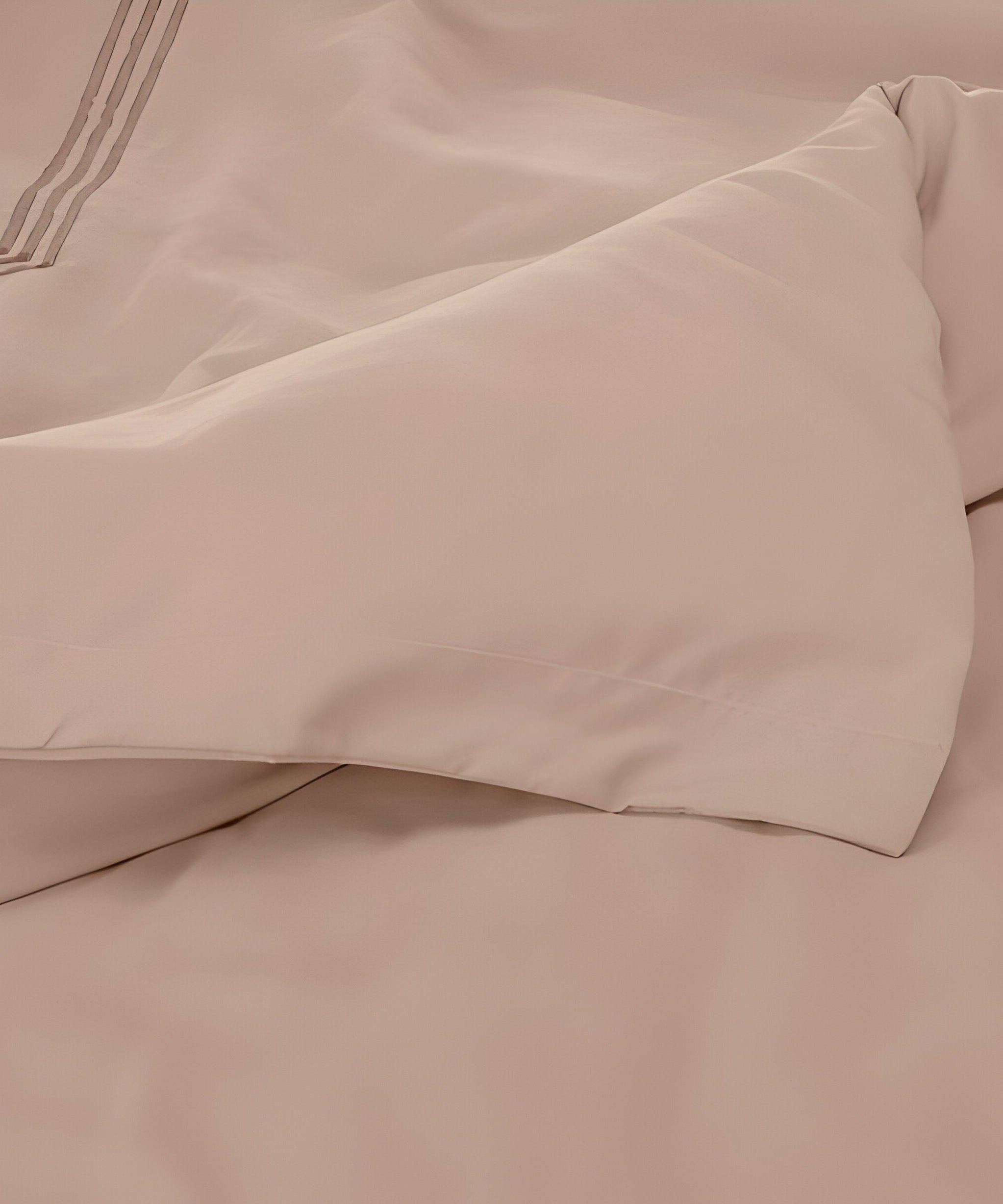 400TC Cotton Luxurious Triple Embroidery Sateen Solid Duvet Cover Set