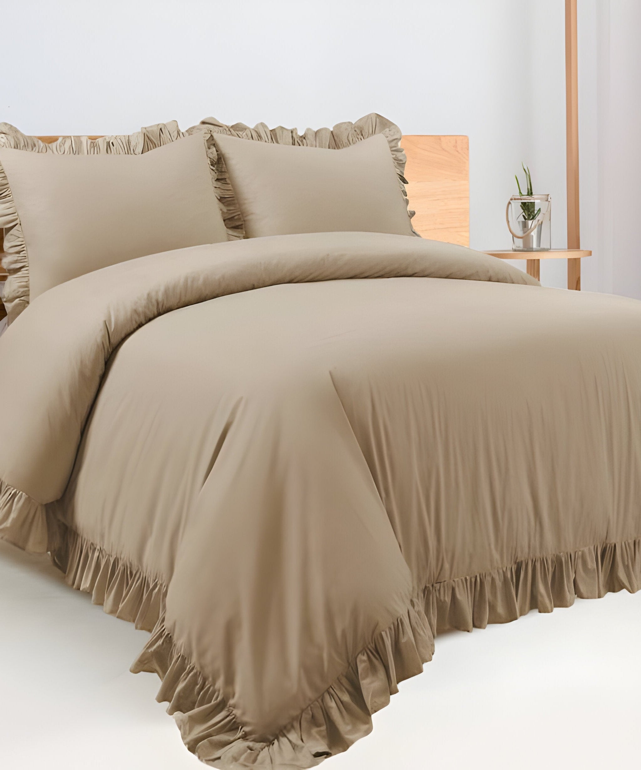 400TC Cotton Sateen Ruffle Duvet Cover Set