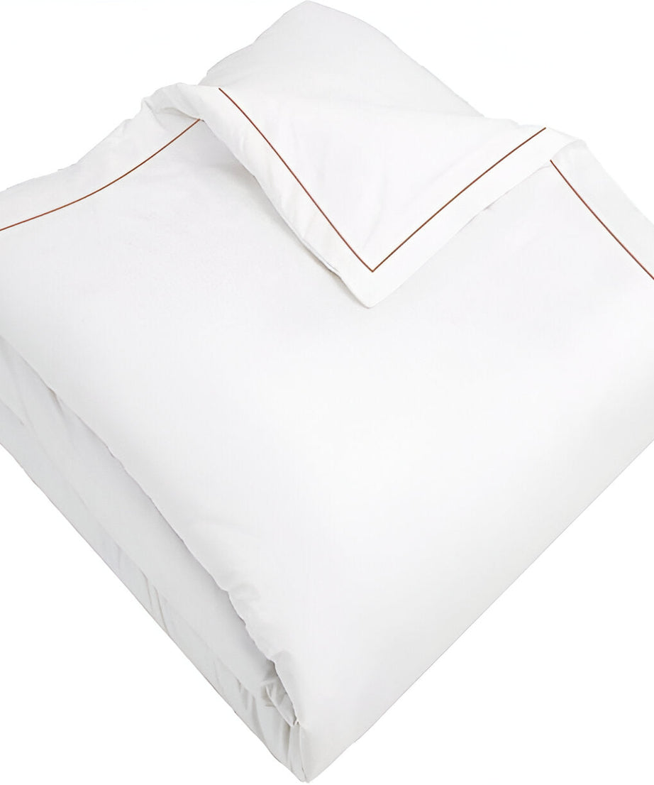 400TC Cotton Single Edge Embroidery Sateen Solid Duvet Cover Set