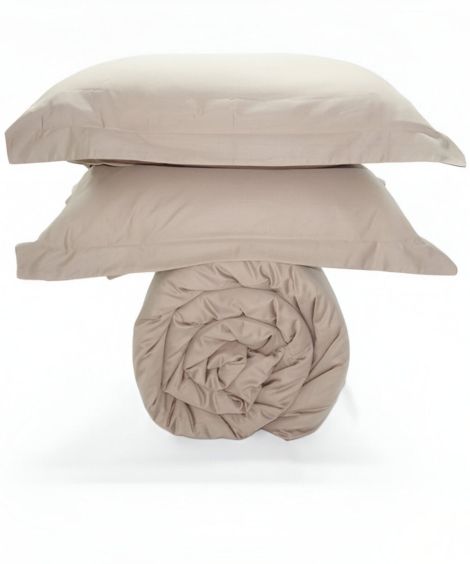 400TC Sateen Solid Cotton Round Duvet Cover Set