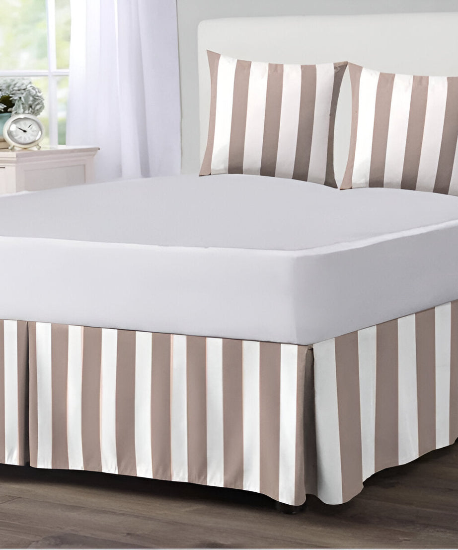 400TC Stripe Border Frame Cotton Sateen Duvet Cover Set
