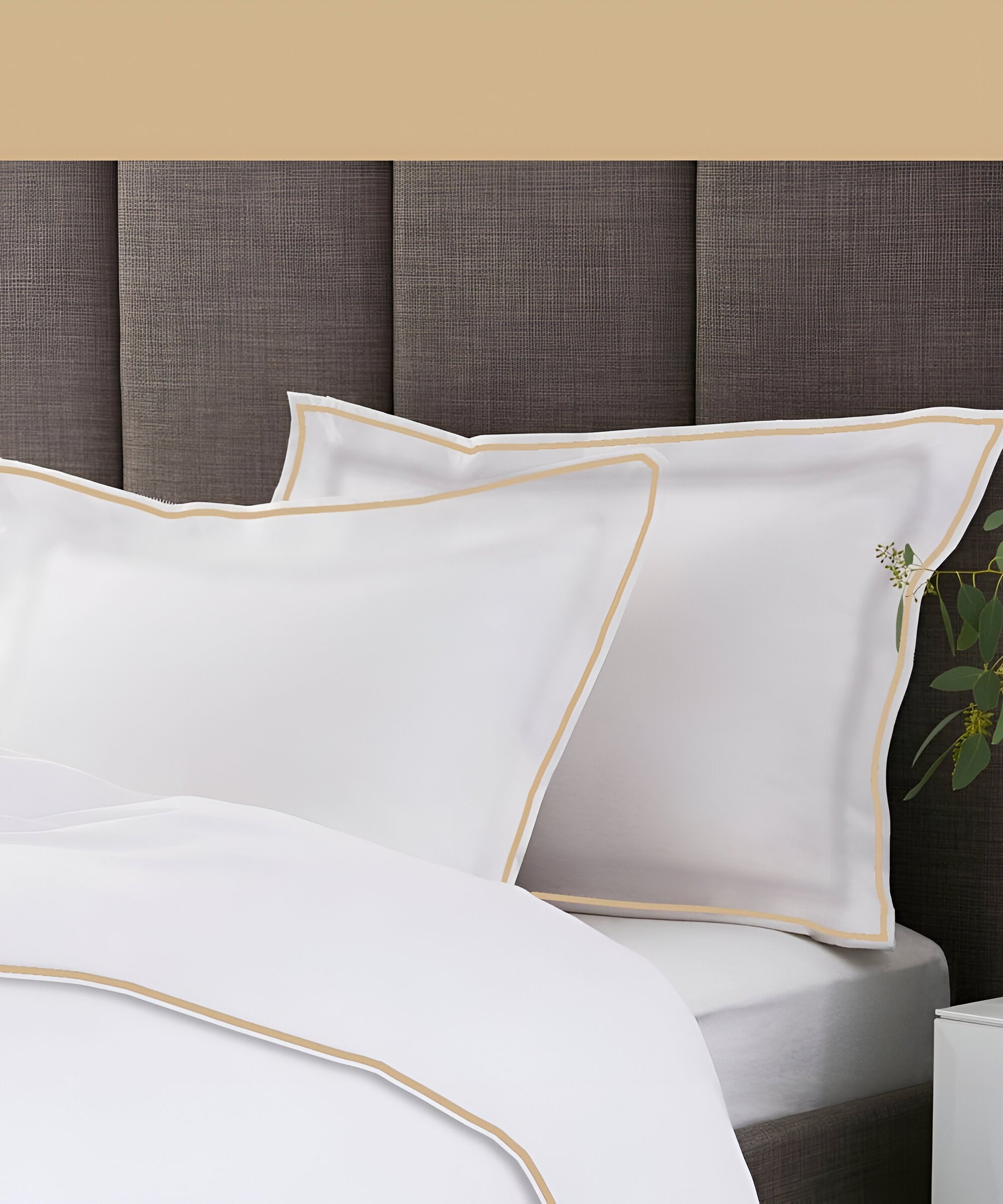 400TC Embroidery Cotton Sateen Solid Duvet Cover Set