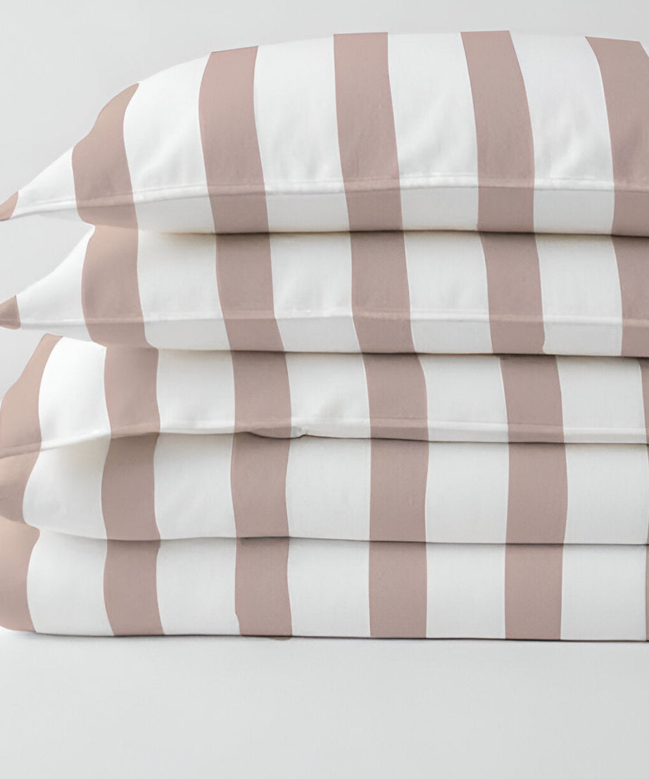 400TC Stripe Border Frame Cotton Sateen Duvet Cover Set
