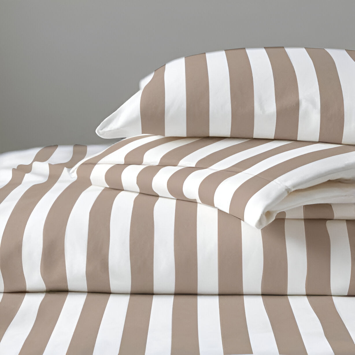 400TC Stripe Border Frame Cotton Sateen Duvet Cover Set