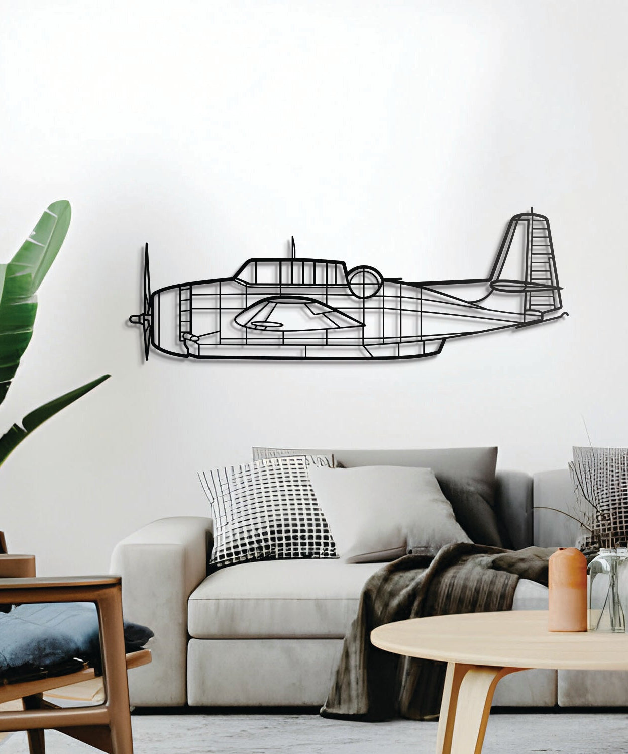 TBM-3N Avenger Flugzeug-Wandkunst aus Metall - NCP0349