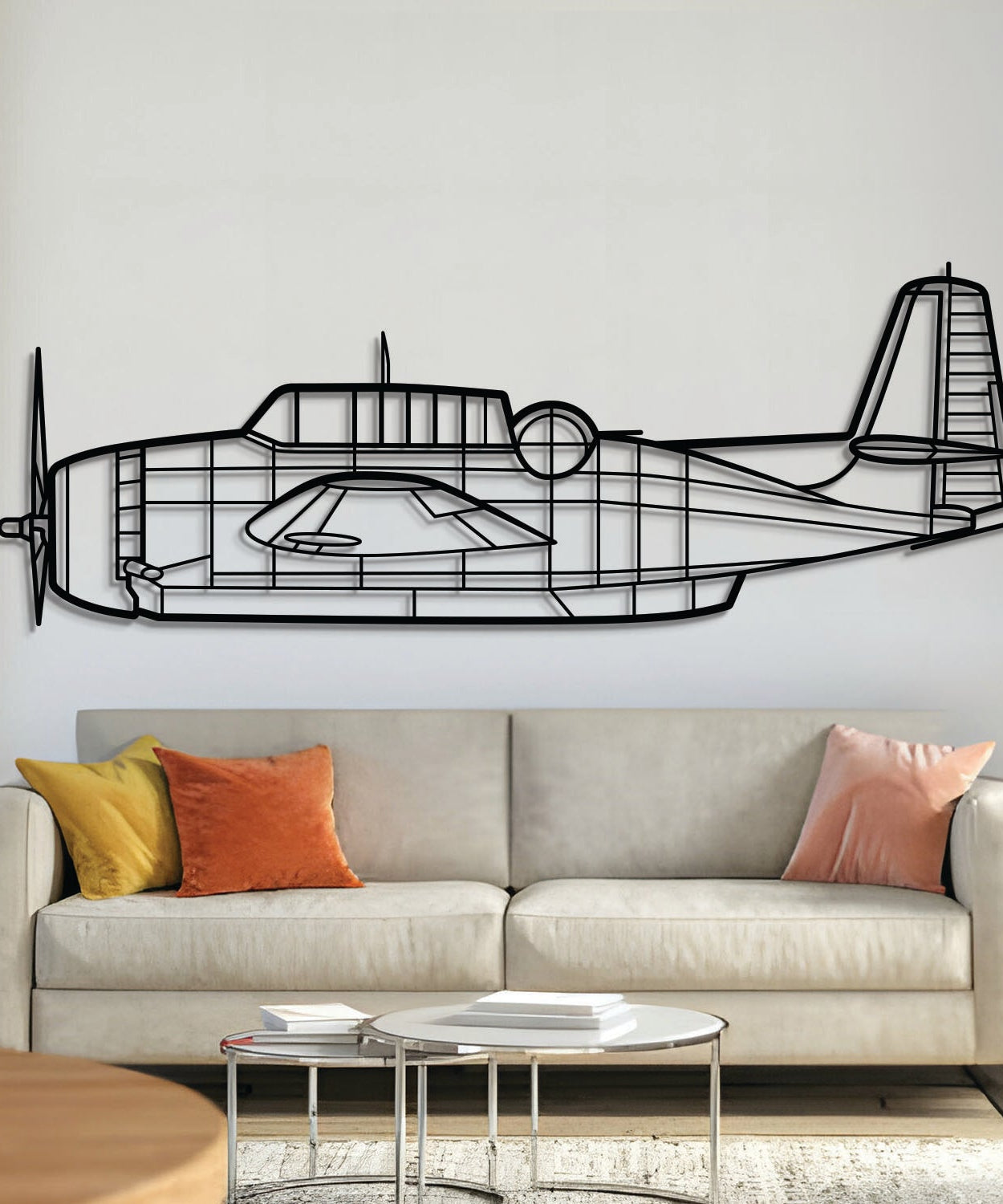 TBM-3N Avenger Flugzeug-Wandkunst aus Metall - NCP0349