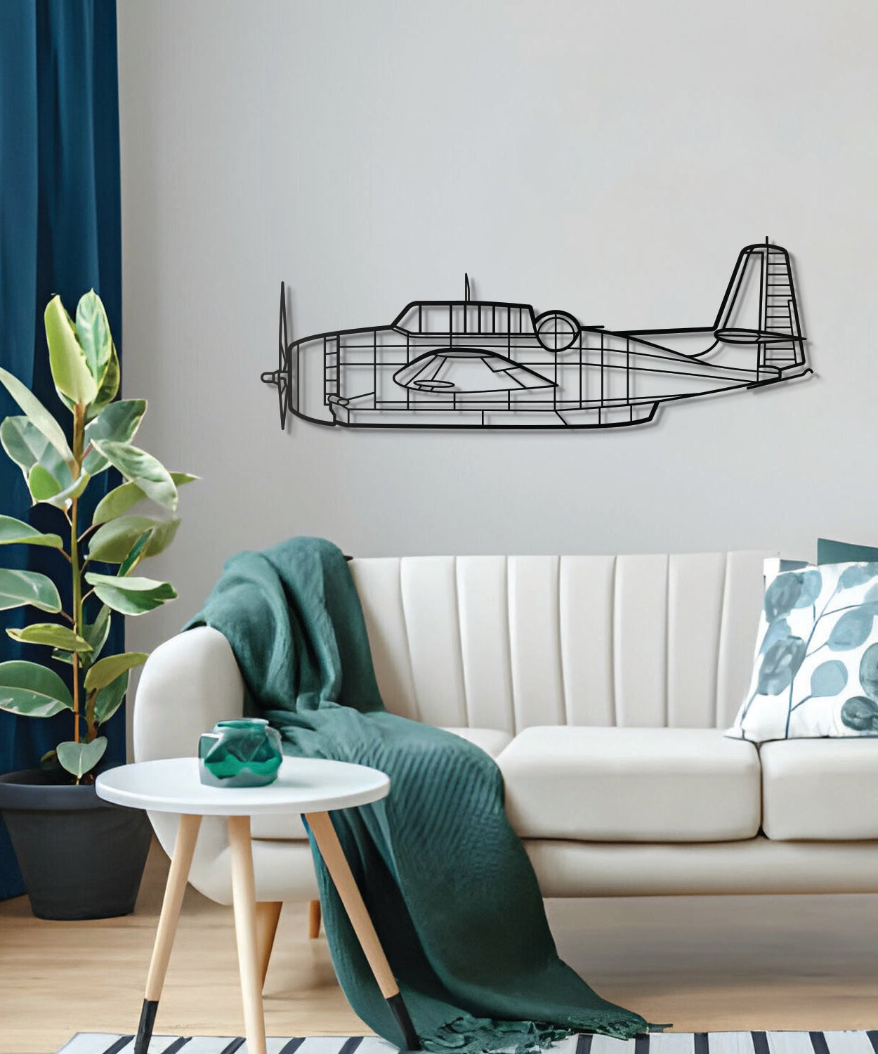 TBM-3N Avenger Flugzeug-Wandkunst aus Metall - NCP0349
