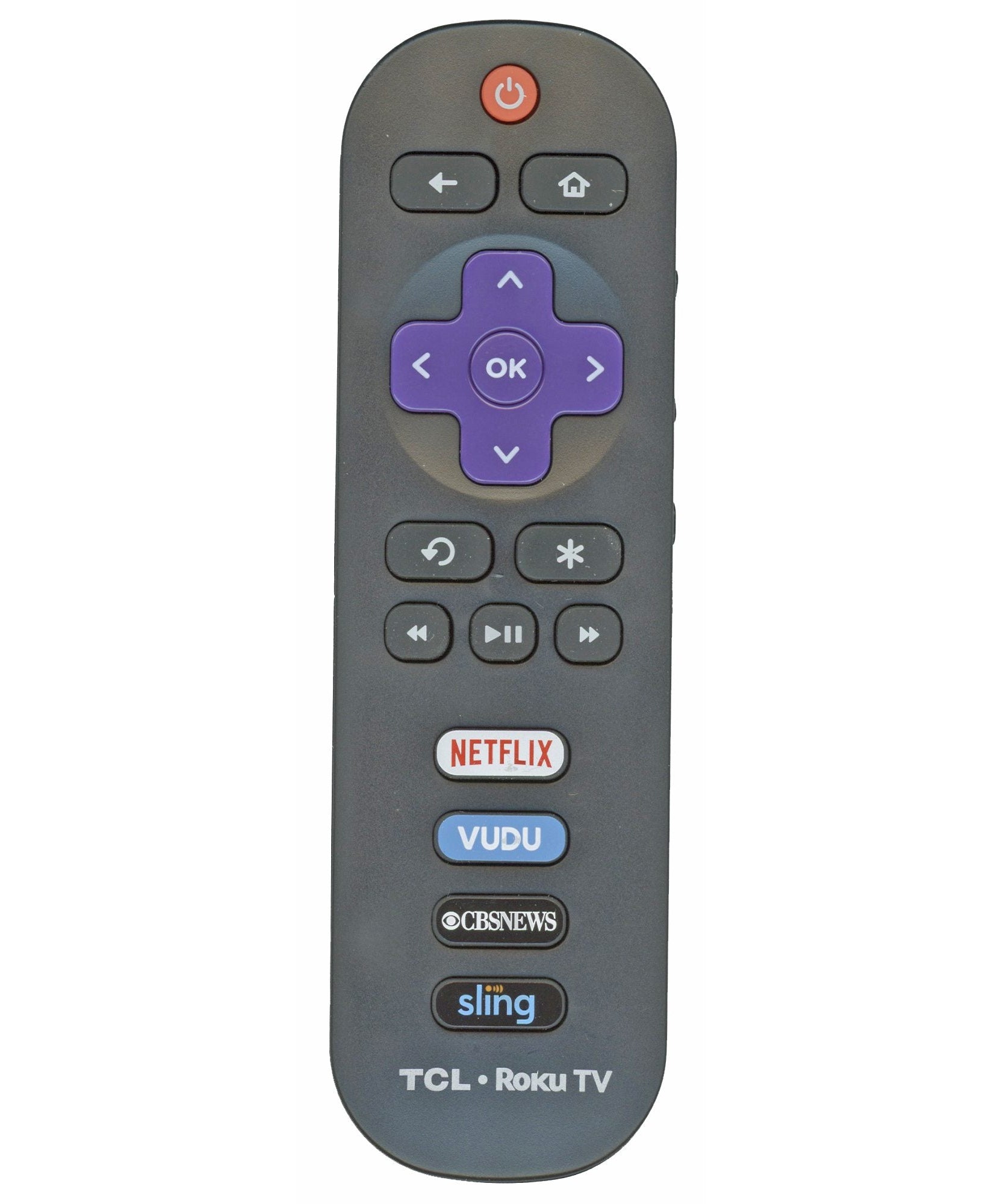TCL RC280 Roku TV Remote Control - Netflix, Vudu, CBS, Sling - 06-IRPT20-GRC280