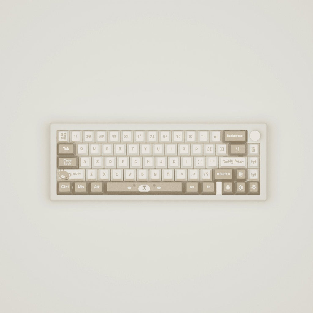 Teddy Bear Design Keycaps and Mechanical Keyboard