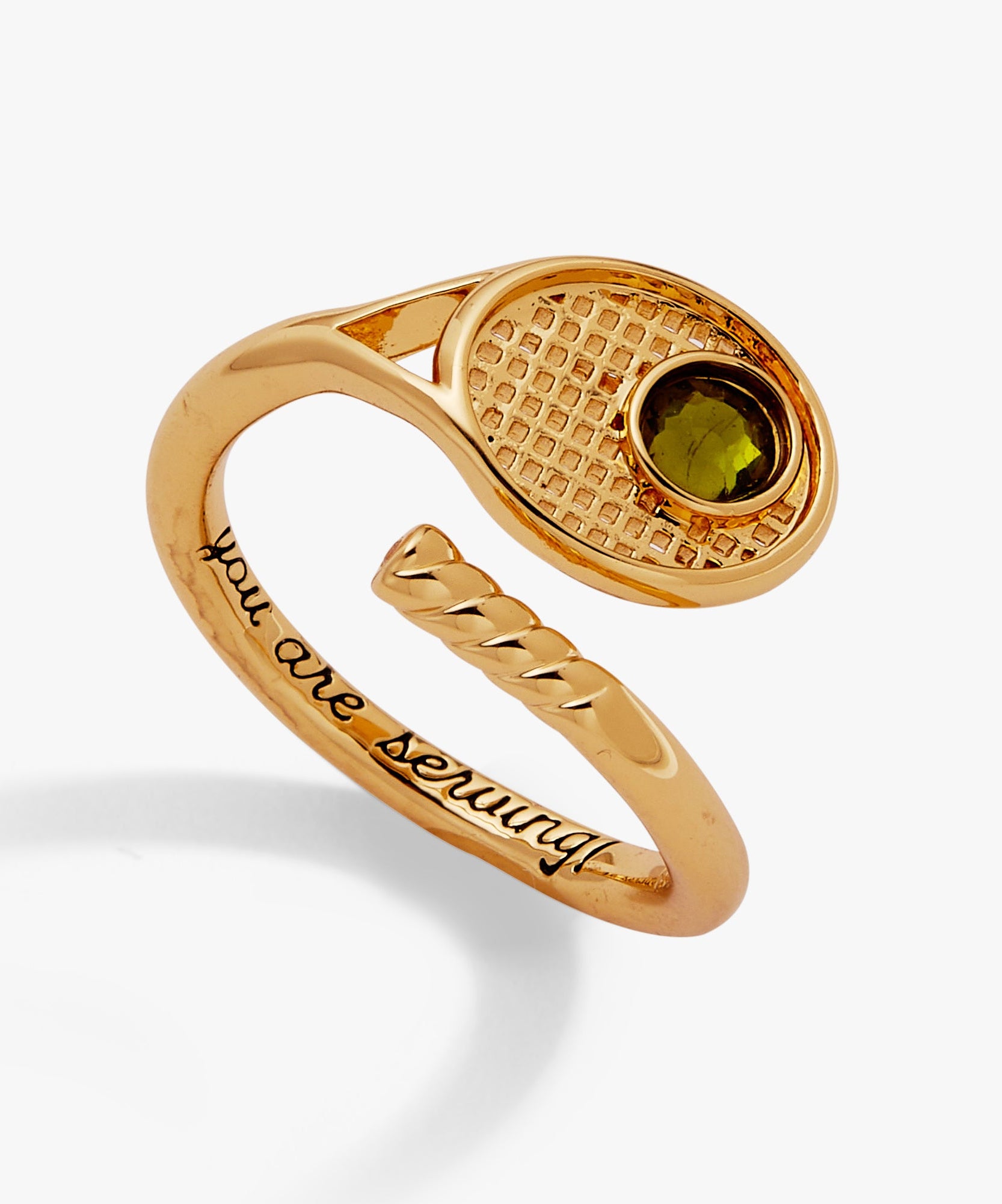 Tennis Racket 'You Are Serving' Wrap Ring