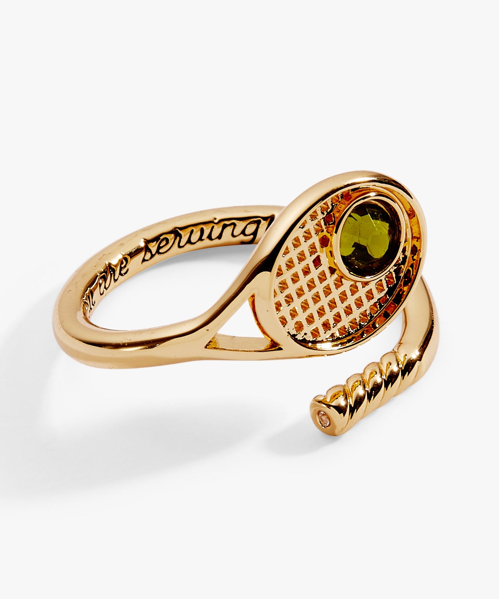 Tennis Racket 'You Are Serving' Wrap Ring