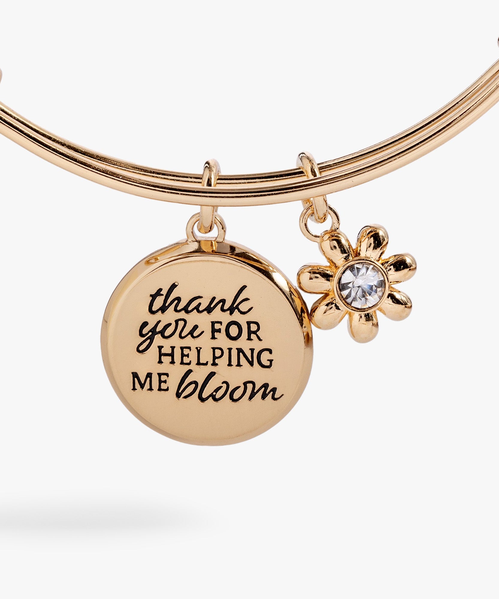 Thank You For Helping Me Bloom' Charm Bangle