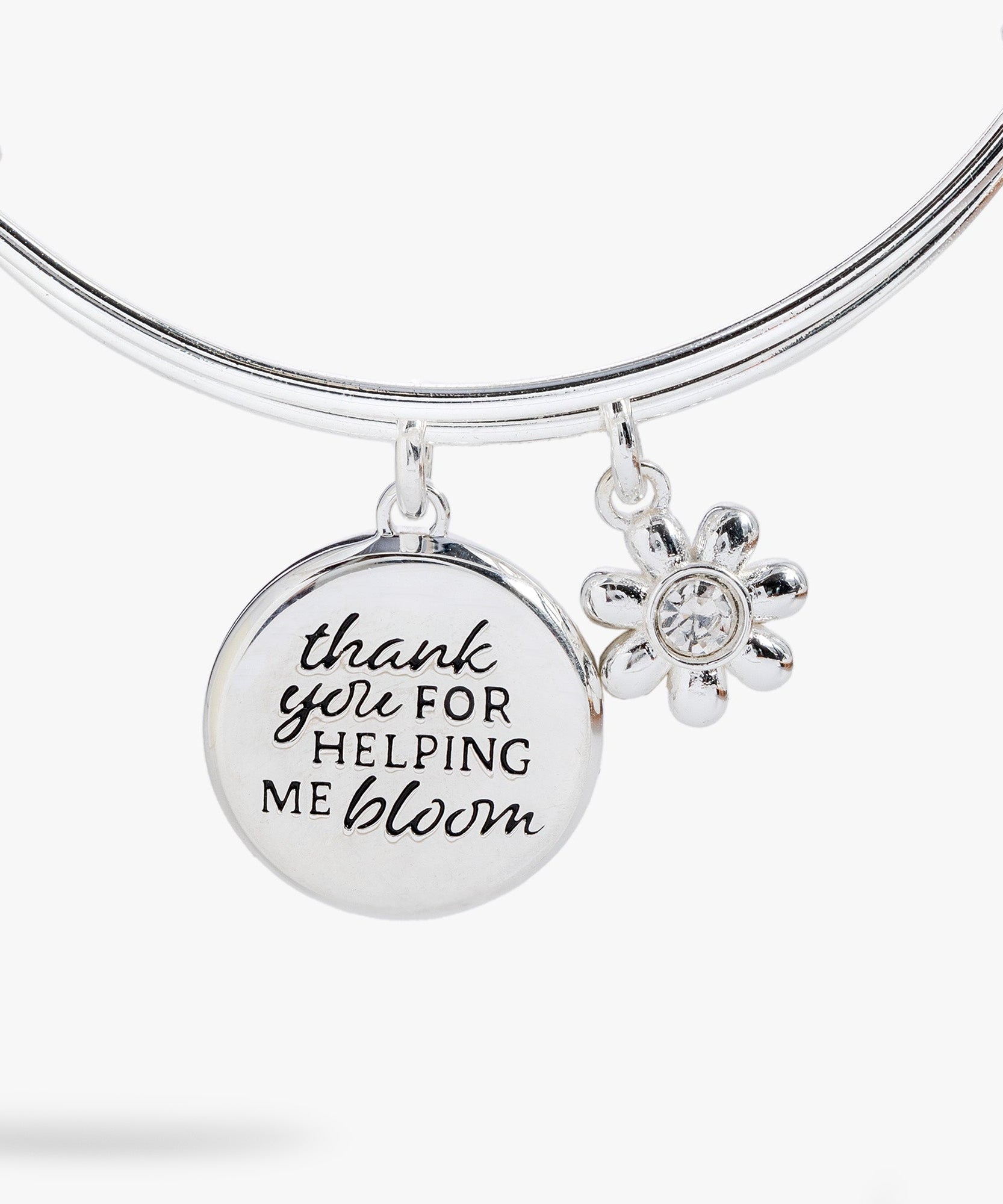 Thank You For Helping Me Bloom' Charm Bangle