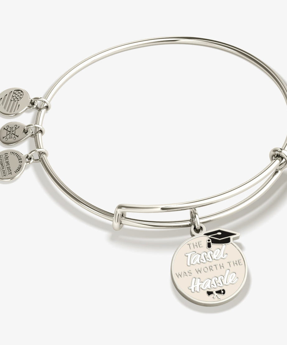 'The Tassel was Worth the Hassle' Graduation Charm Bangle