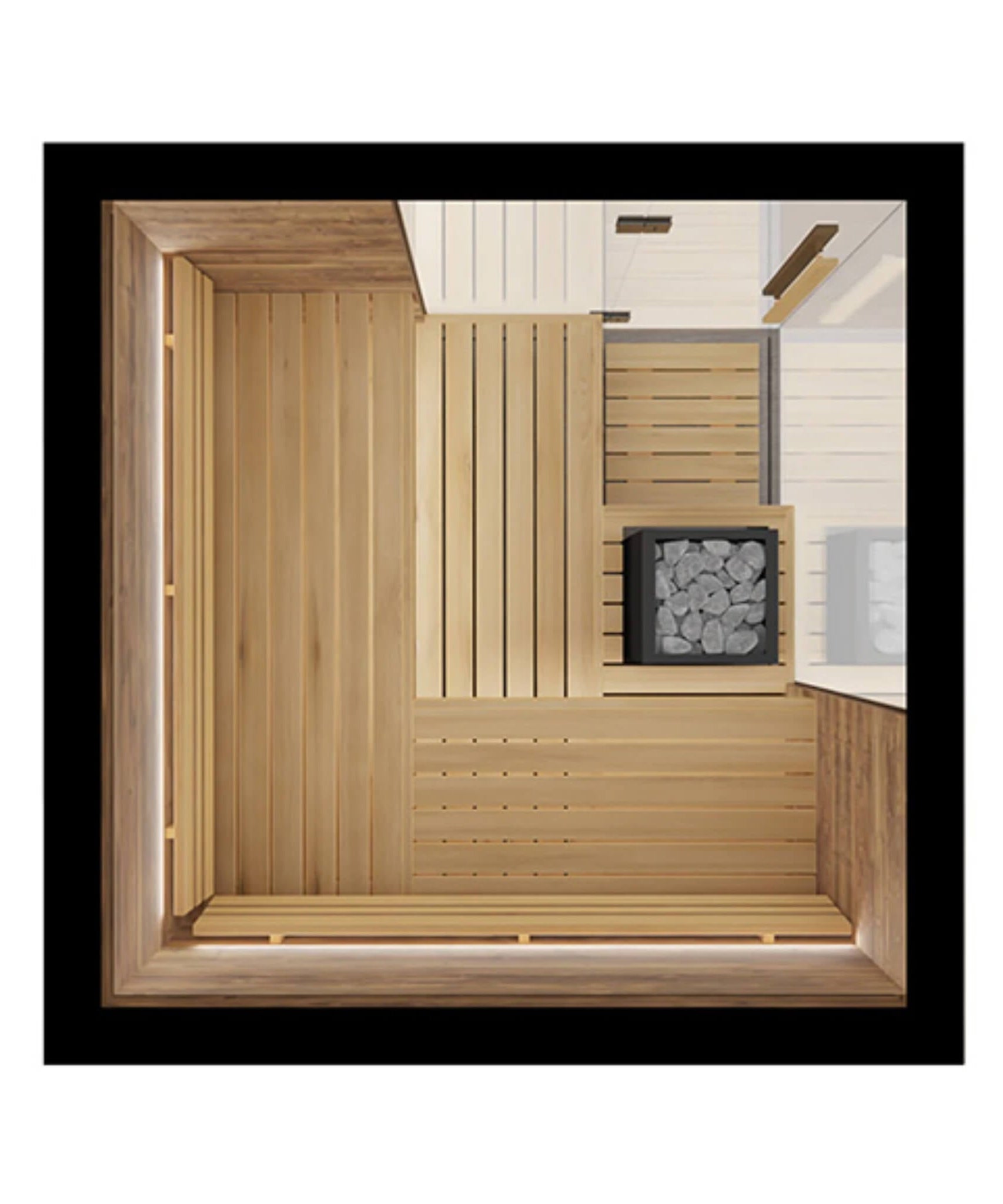 ThermaSol Astra 4-Person Indoor Semi Panoramic Glass Sauna Cabin [Made-To-Order] [14-ASTRADL\R] (SAK90471)