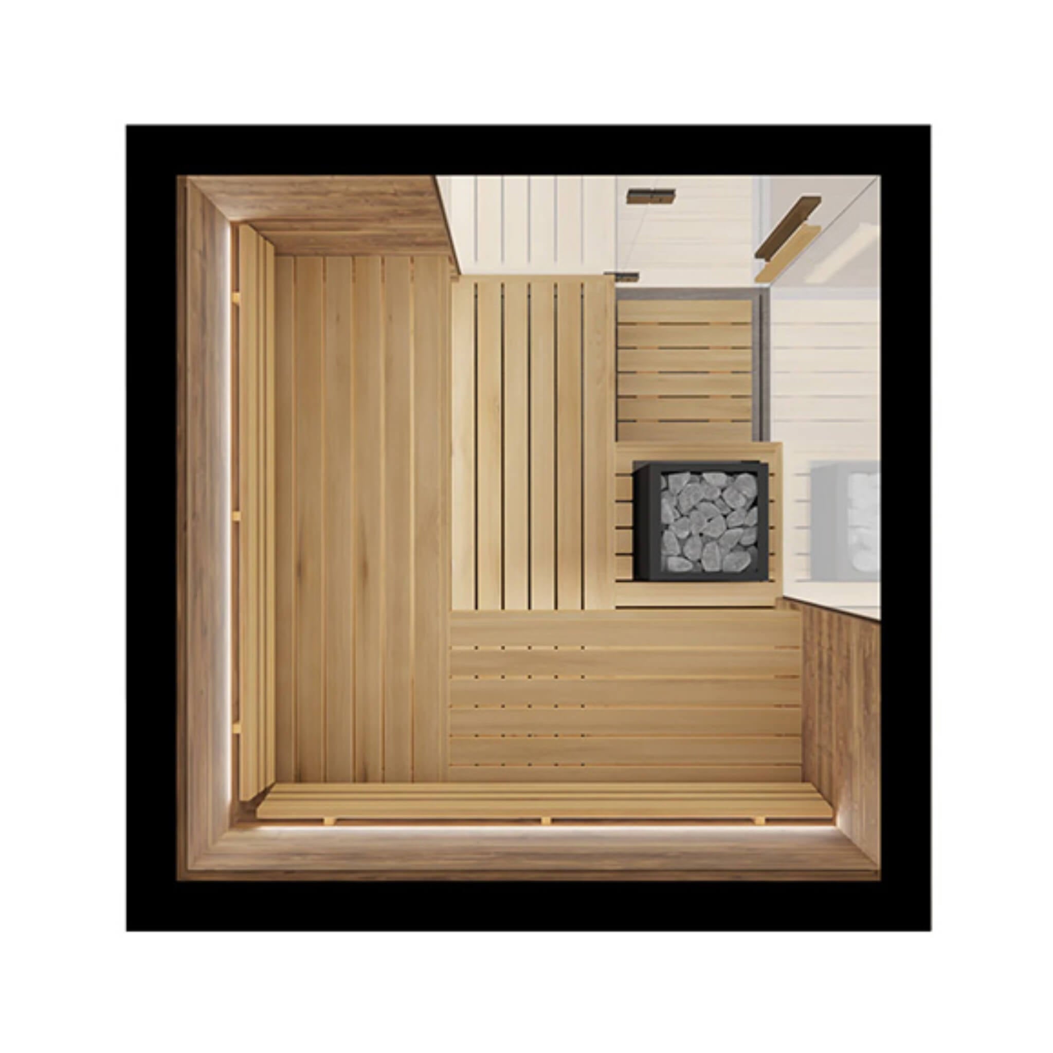 ThermaSol Astra 4-Person Indoor Semi Panoramic Glass Sauna Cabin [Made-To-Order] [14-ASTRADL\R] (SAK90471)