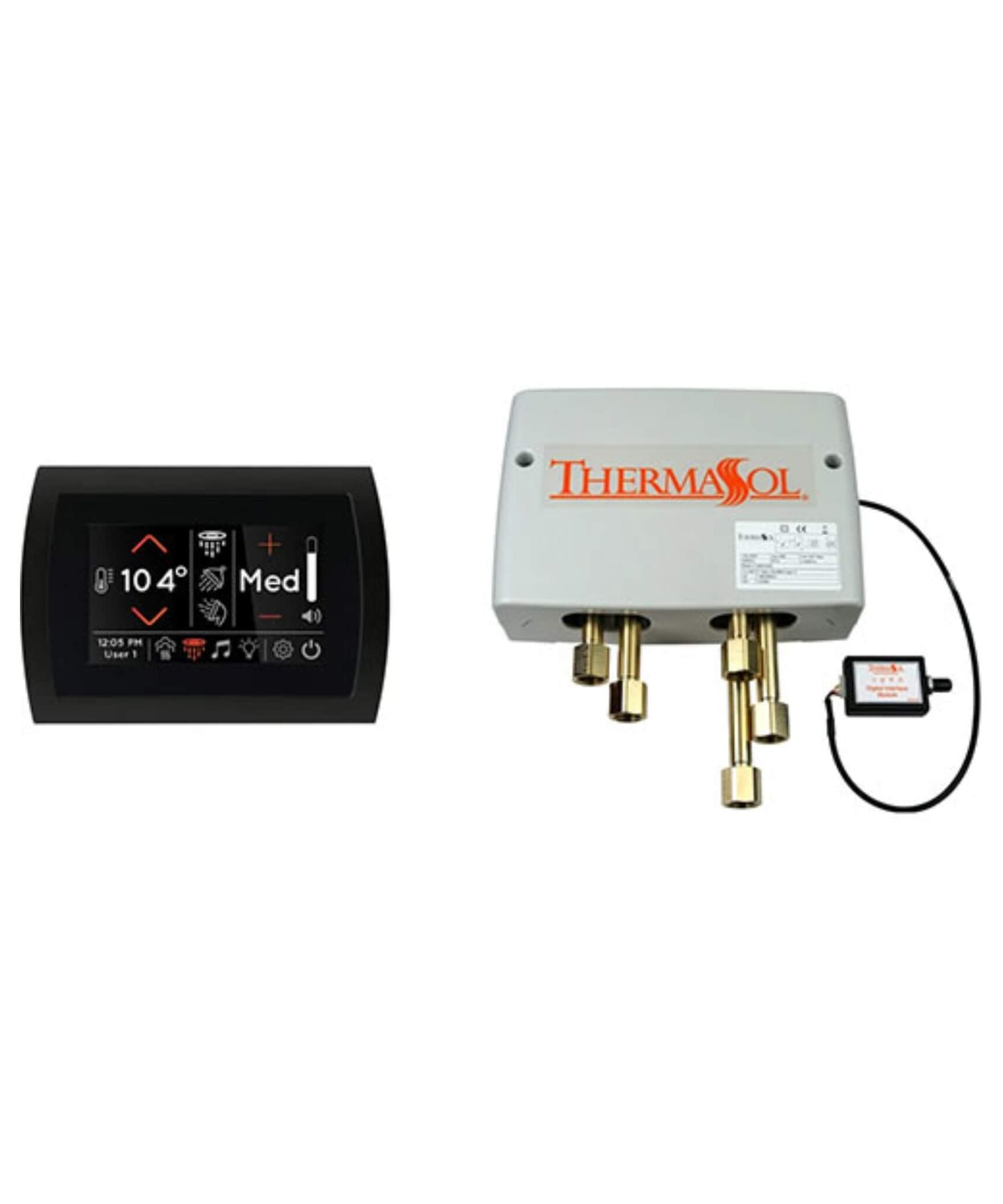 ThermaSol Black SignaTouch 5-Inch Shower Control Package With Digital Shower Valve [DSP-SIG] (SAK31826)