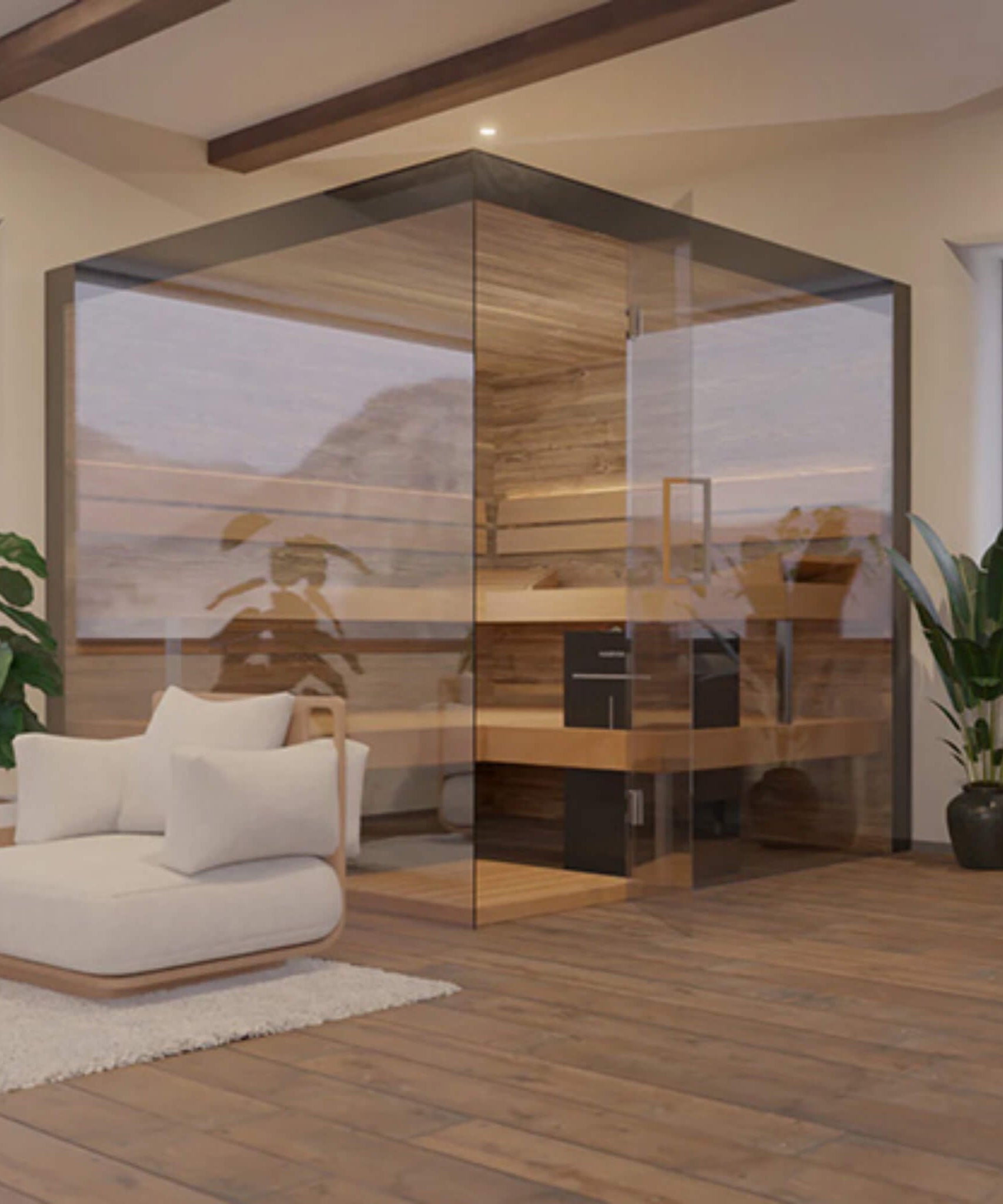 ThermaSol Lumaria 2-5 Person Indoor Glass Sauna Cabin [14-LUMARIA] (SAK84962)