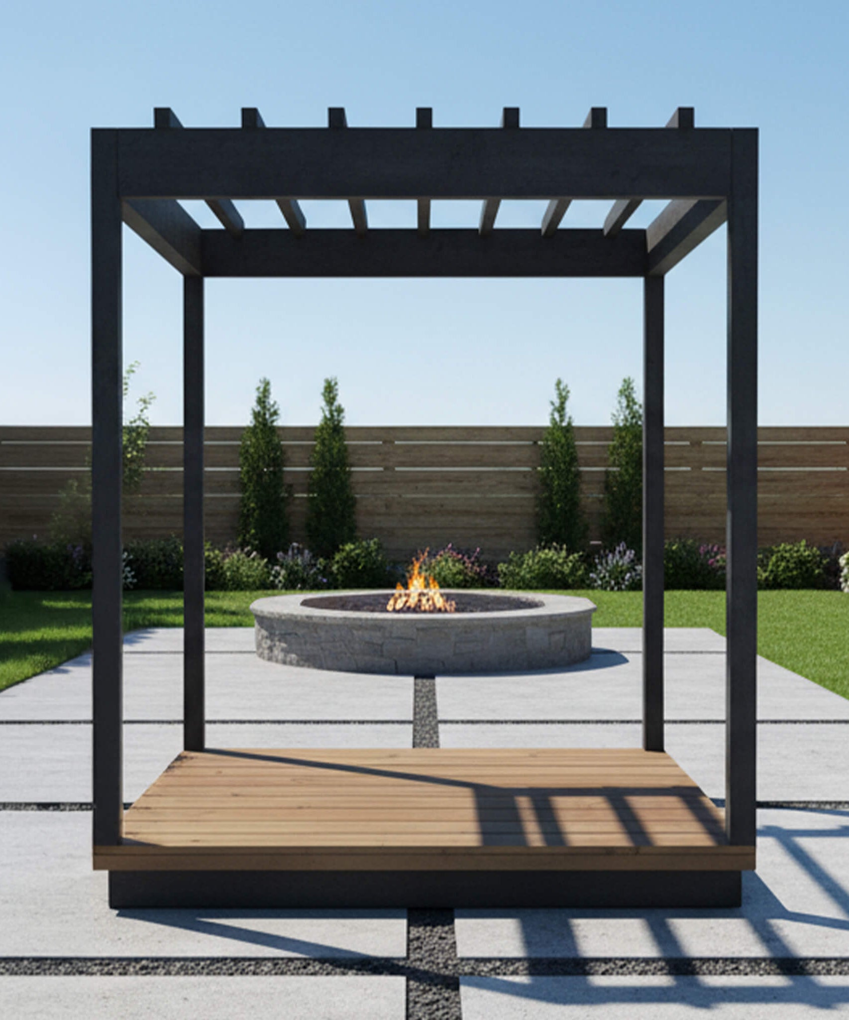 ThermaSol Nordic Misty Wood Pergola [Made-To-Order] [14-KIR-4015/16] (SAK81954)