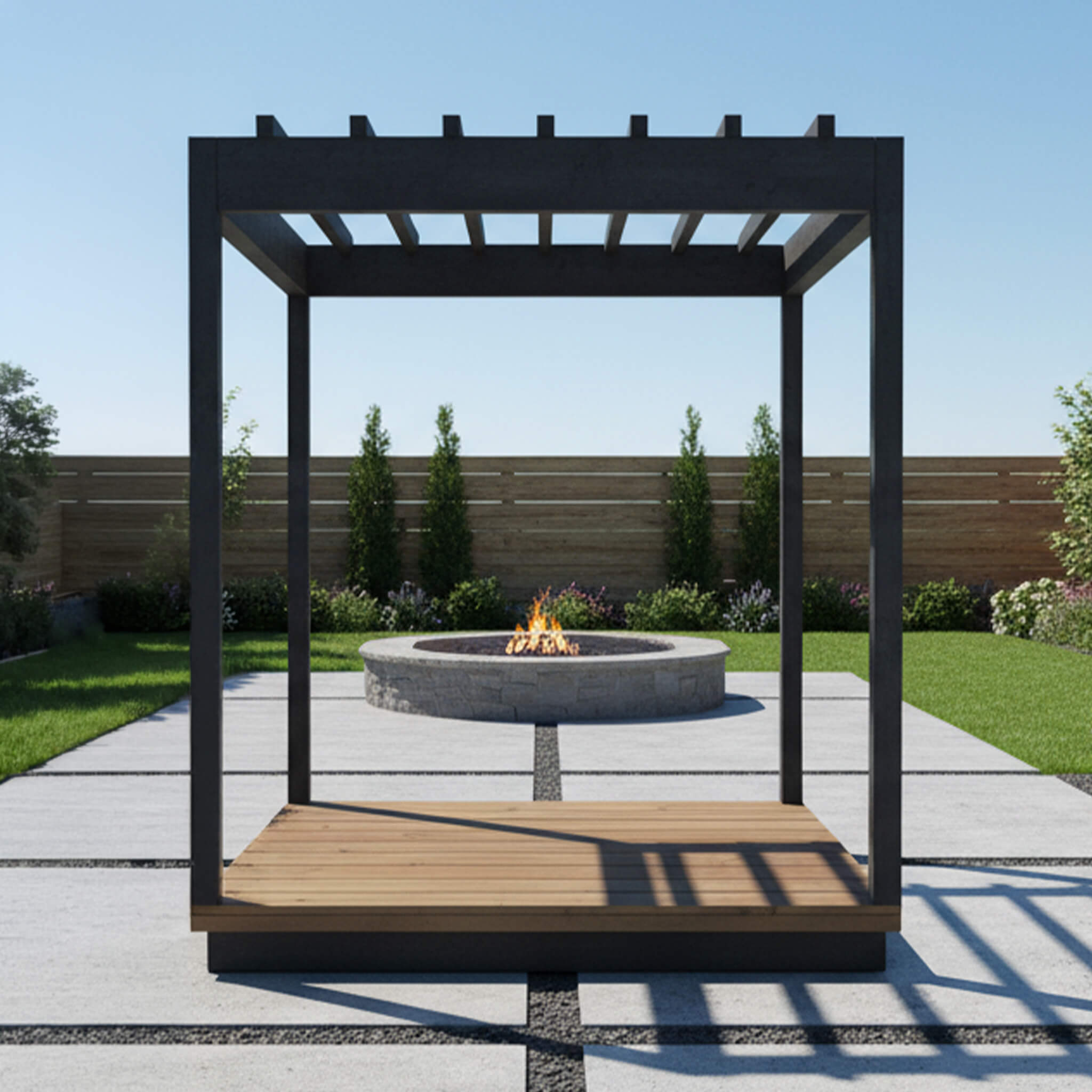 ThermaSol Nordic Misty Wood Pergola [Made-To-Order] [14-KIR-4015/16] (SAK81954)