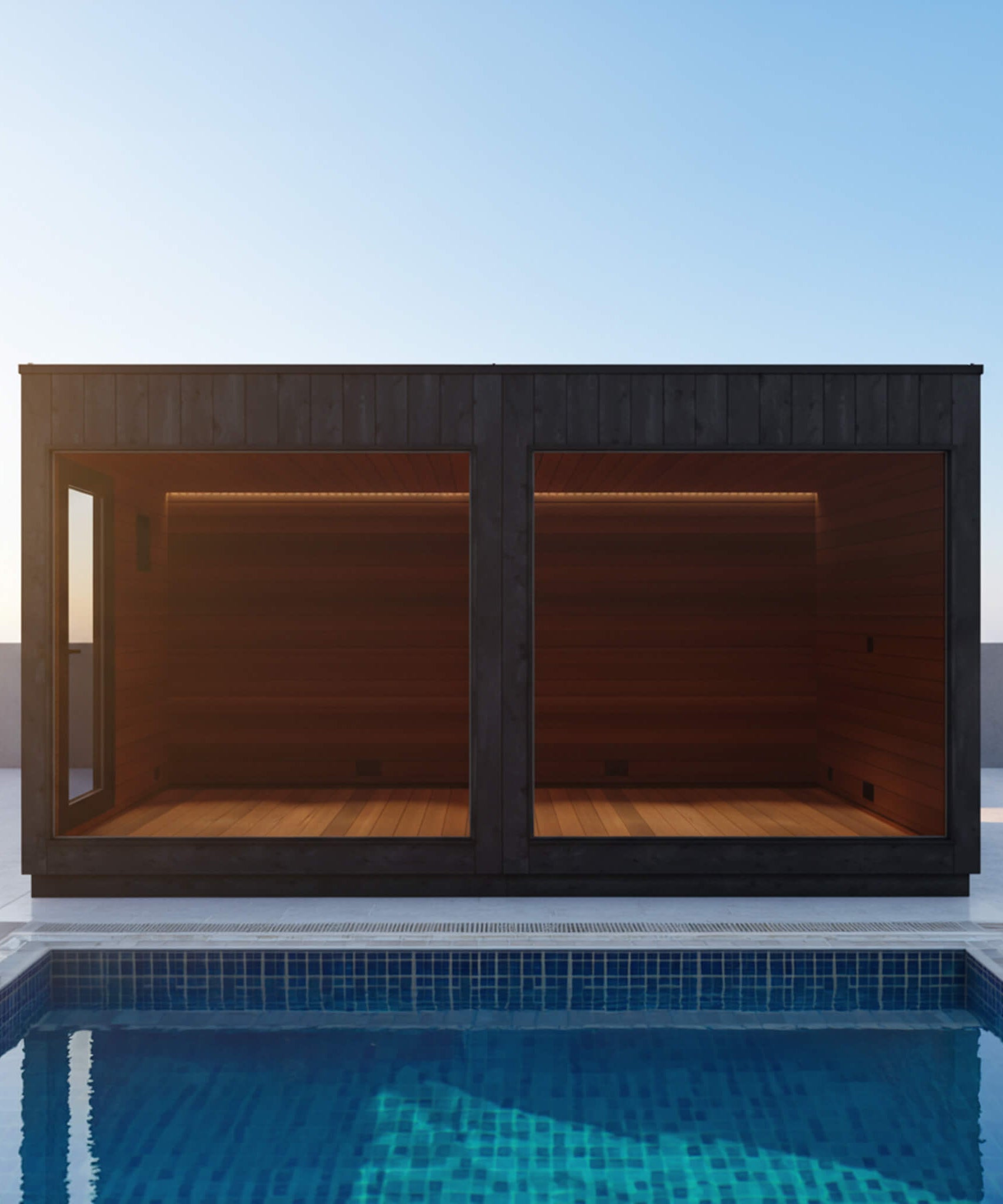 ThermaSol Nordic Misty XL 1-Entrance Outdoor Sauna Lounge [Made-To-Order] [14-KIR-3879/80] (SAK19046)