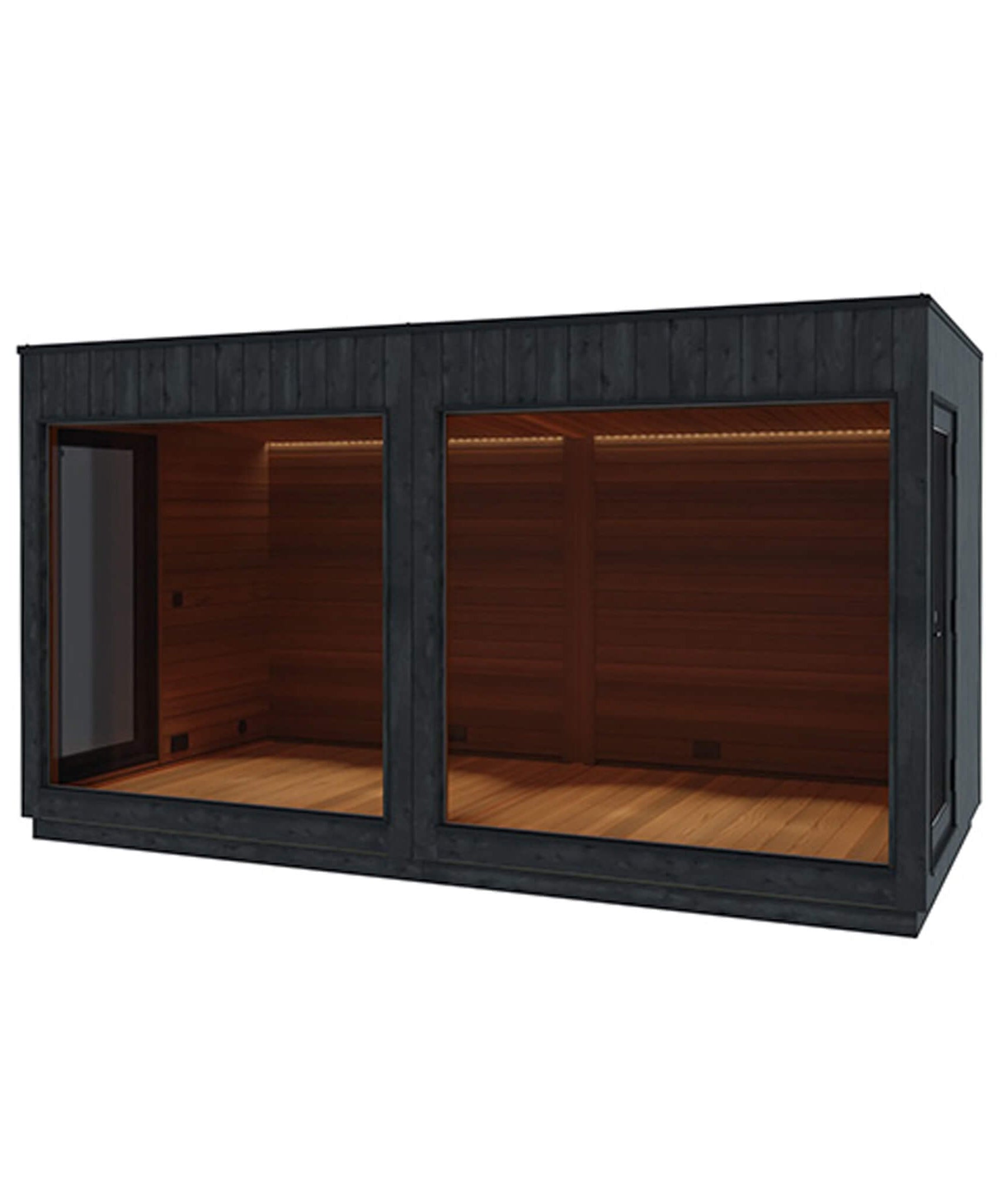 ThermaSol Nordic Misty XL Lounge 2-Entrance Outdoor Sauna Cabin [Made-To-Order] (SAK72368)