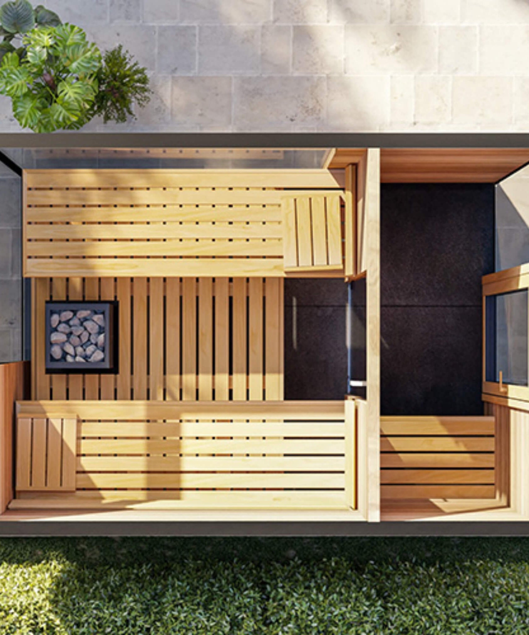 ThermaSol Ombra Fully-Assembled 5-Person Outdoor Sauna Cabin [Made-To-Order] [14-OMBRA] (SAK63017)
