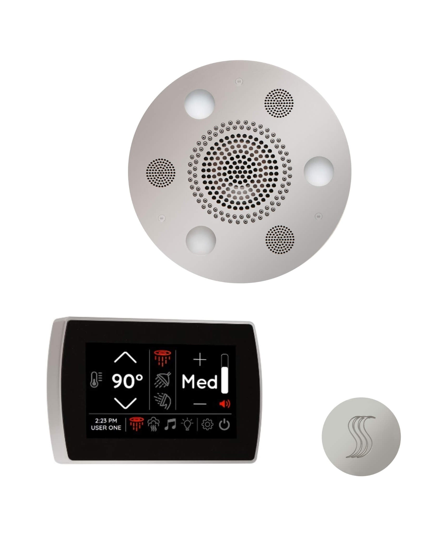 ThermaSol SignaTouch 5-Inch Polished Nickel Round Steam Control Package With Flushmount [WSTPSR] (SAK92051)