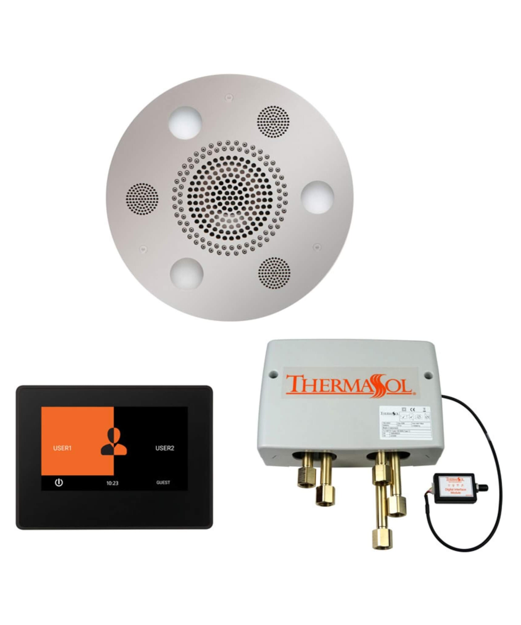 ThermaSol SignaTouch 7-Inch Digital Shower Steam Control Package With Serenity Rainhead [WSP7S/R] (SAK71572)