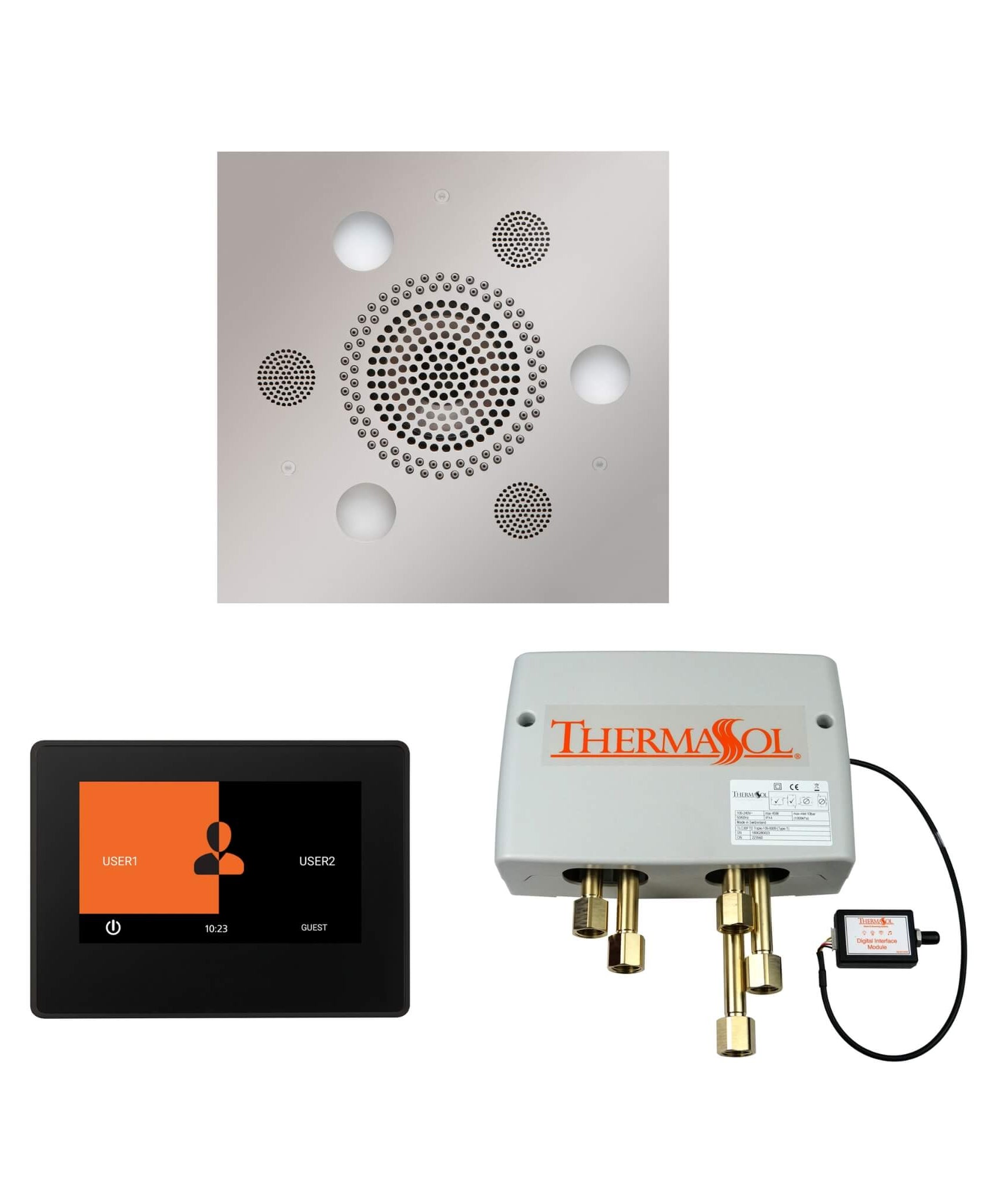 ThermaSol SignaTouch 7-Inch Digital Shower Steam Control Package With Serenity Rainhead [WSP7S/R] (SAK71572)