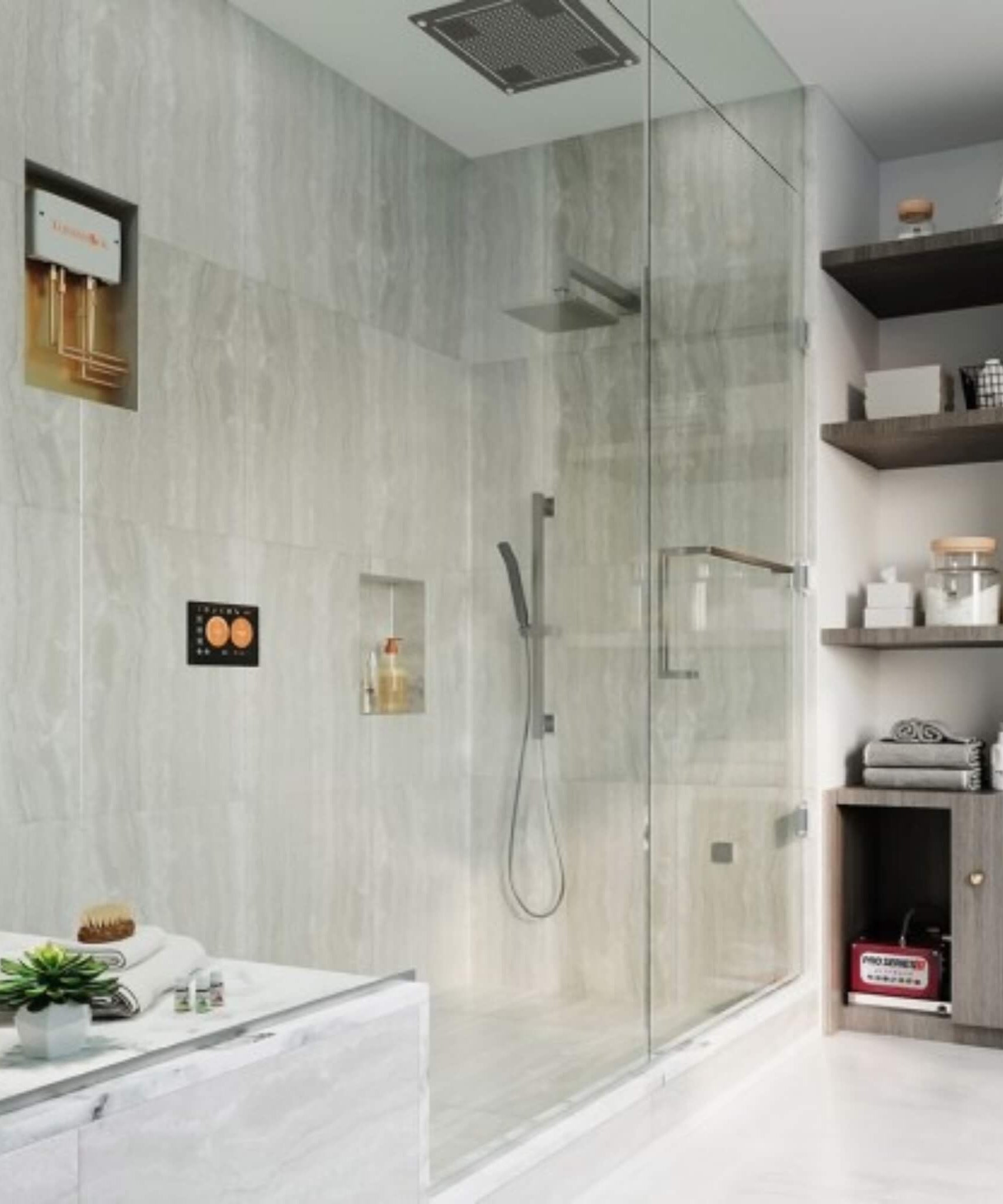 ThermaSol SignaTouch Flushmount 5-Inch Digital Shower Steam Control Package With Serenity 10 [TWPSR] (SAK84375)