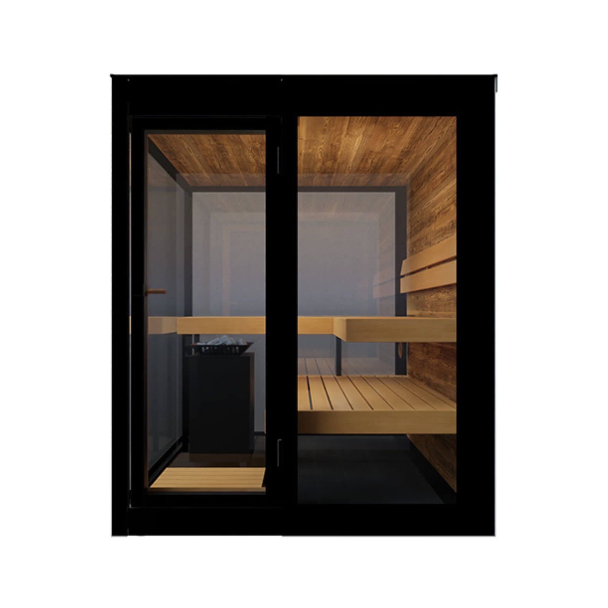 ThermaSol Vue 4-Person Outdoor Mirrored Glass Sauna [Made-To-Order] [14-VUEDL/R] (SAK84963)