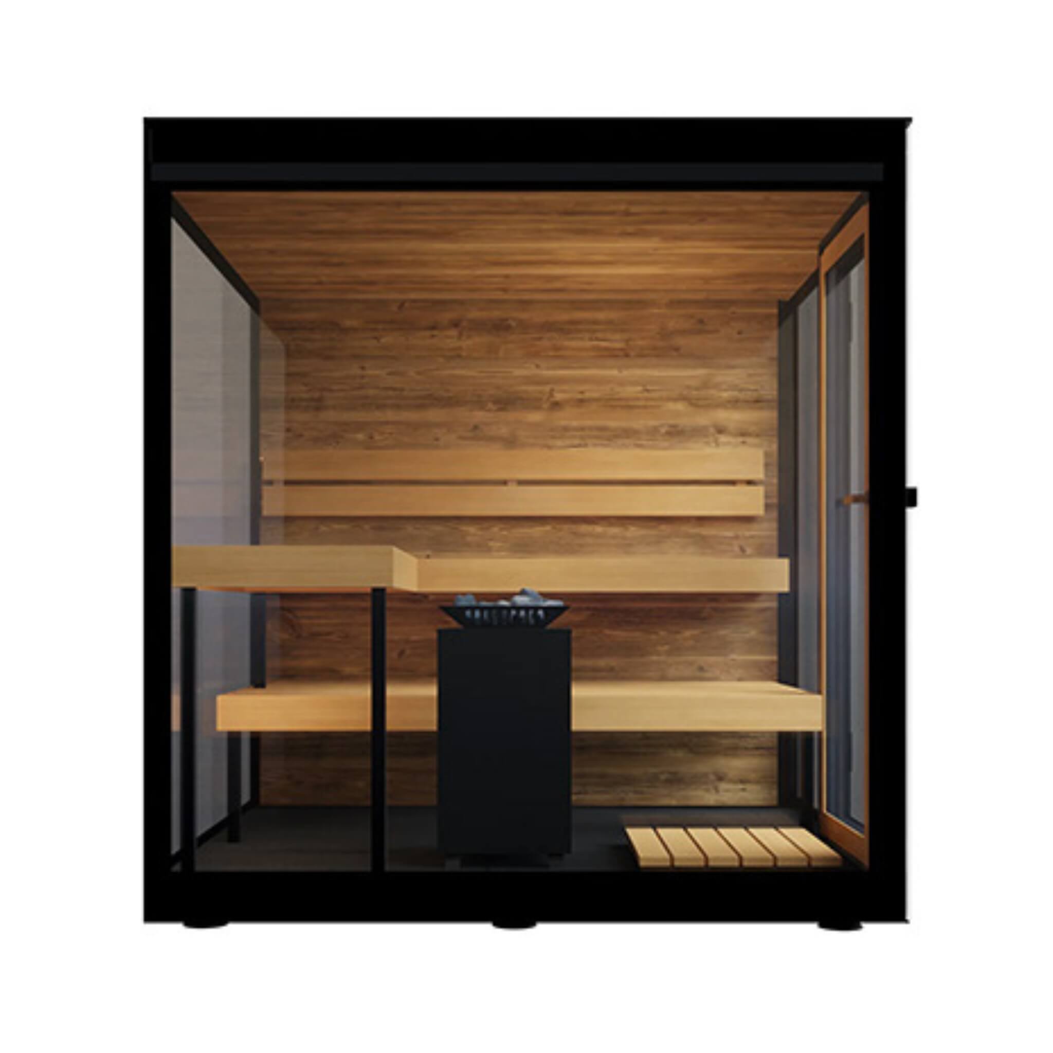 ThermaSol Vue 4-Person Outdoor Mirrored Glass Sauna [Made-To-Order] [14-VUEDL/R] (SAK84963)