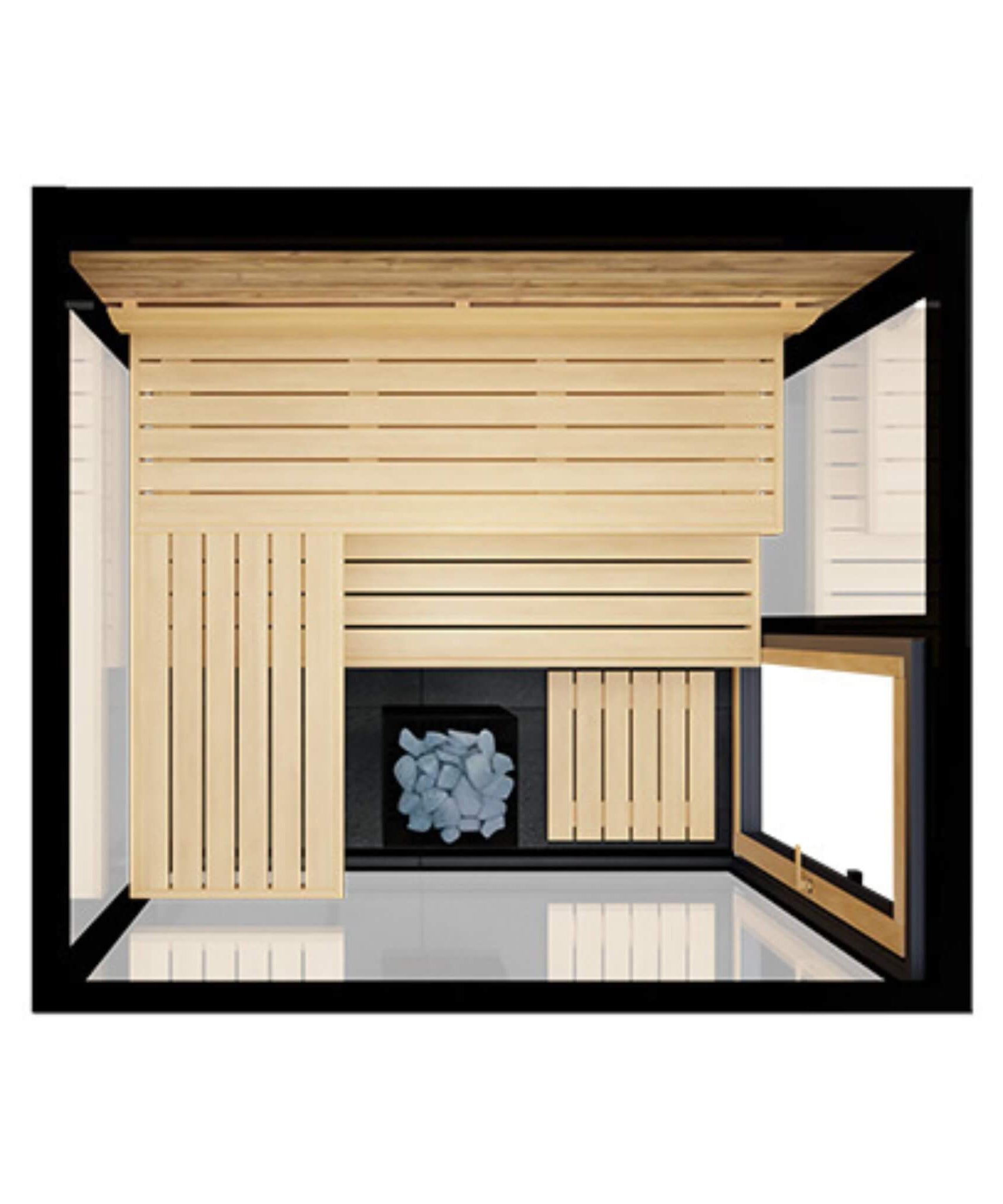 ThermaSol Vue 4-Person Outdoor Mirrored Glass Sauna [Made-To-Order] [14-VUEDL/R] (SAK84963)