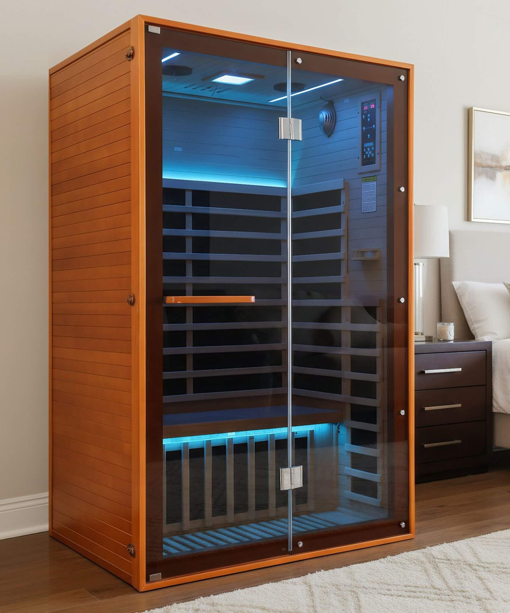 Thermora Fontaine 2-Person Luxury Canadian Hemlock Infrared Sauna With Glass Front (SAK97216)