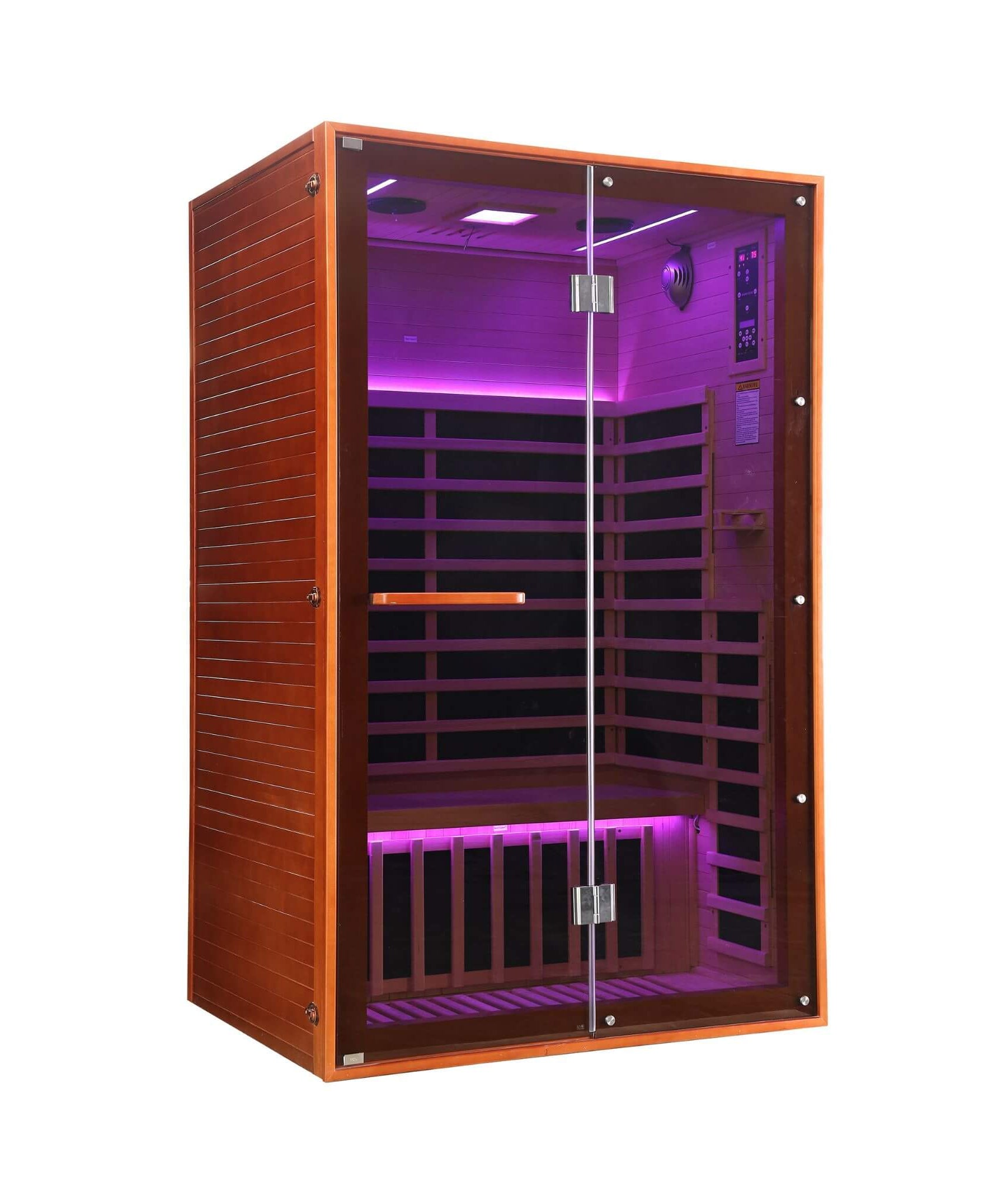 Thermora Fontaine 2-Person Luxury Canadian Hemlock Infrared Sauna With Glass Front (SAK97216)