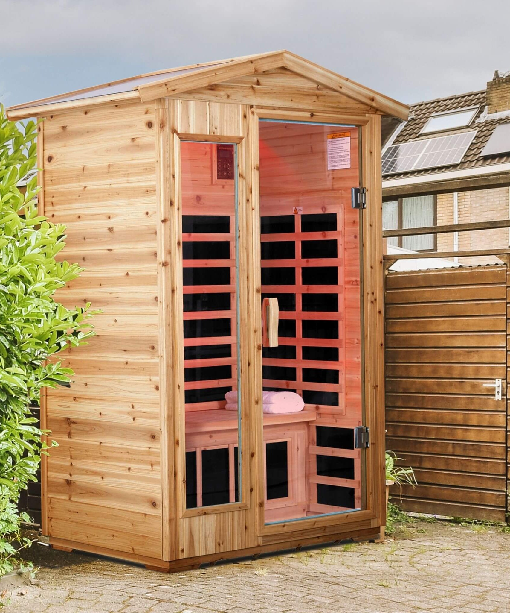 Thermora Vexa 2-Person Outdoor Infrared Sauna With Bluetooth Audio And LED Lighting (SAK28694)